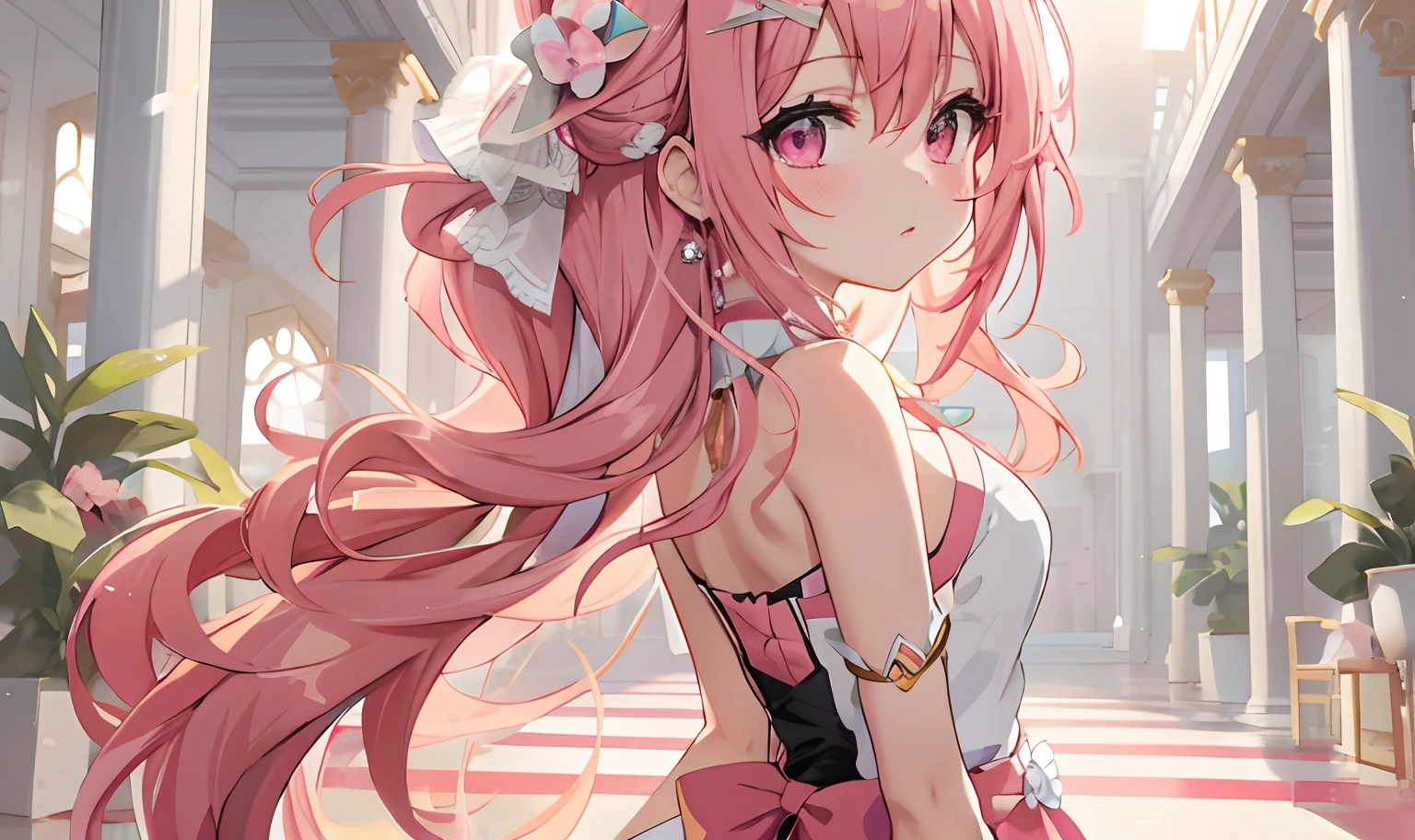 anime girl with long pink hair and a pink dress, cute anime waifu in a nice dress, Beautiful anime girl, anime visual of a cute girl, Anime goddess, seductive anime girls, Beautiful anime artwork, clean and meticulous anime art, pretty anime girl, pink twintail hair and cyan eyes, Beautiful anime woman, attractive anime girls, Beautiful anime, beautiful and seductive anime woman