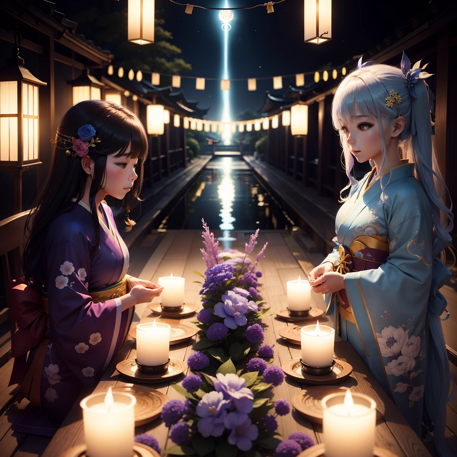 Light and Darkness、Streamers、Ascending to Heaven、Blue、Beautiful lake and golden dragon、Heavenly maiden in a thin kimono