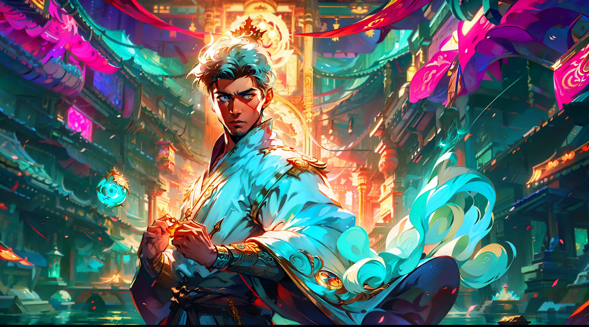 Sword-eyed stars，Handsome，A pair of eyes are as deep as a pool，The pupil is surrounded by a pale golden halo，