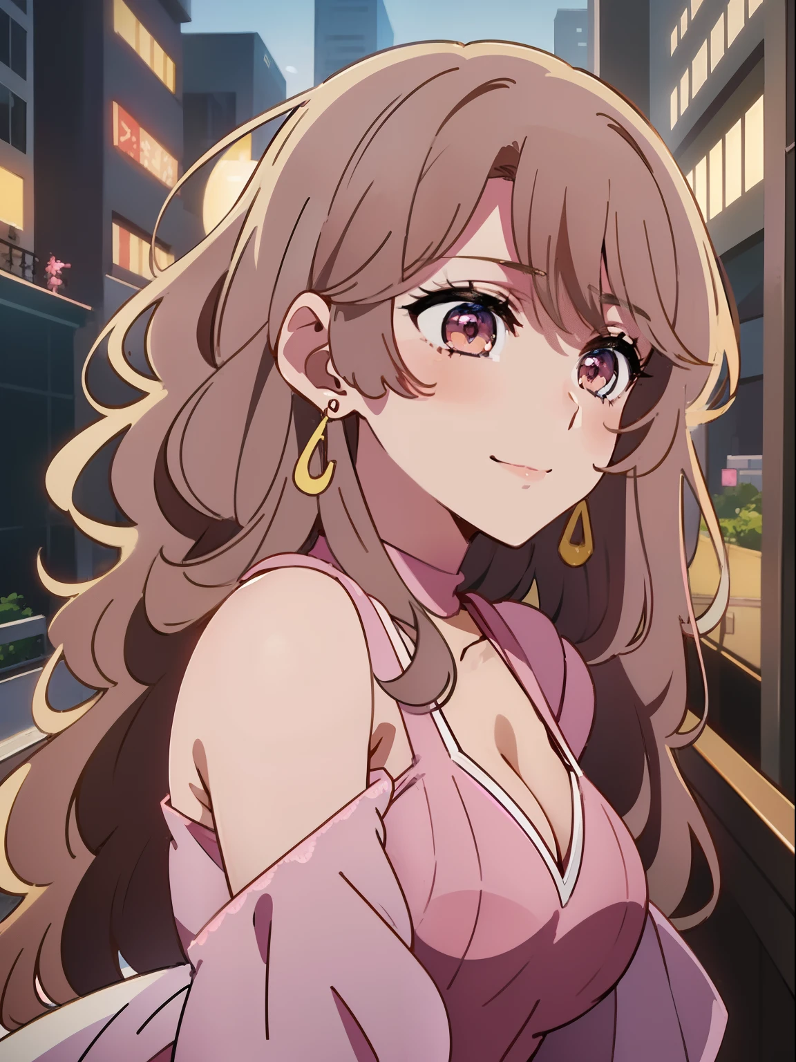 (((Anime girl with pink dress costume))), anime moe art style, Anime visuals of cute girls, Anime Best Girl, marin kitagawa fanart, [[[[grinning evily]]]], pretty anime girl, Smooth Anime CG Art, Seductive Anime Girl, charming anime girls, Cute anime girl, portrait of cute anime girlbabes, Cunning smile、(((pink  dress)))、Ai Hoshino、(((Live performance venue)))、(((Live Backgrounds)))