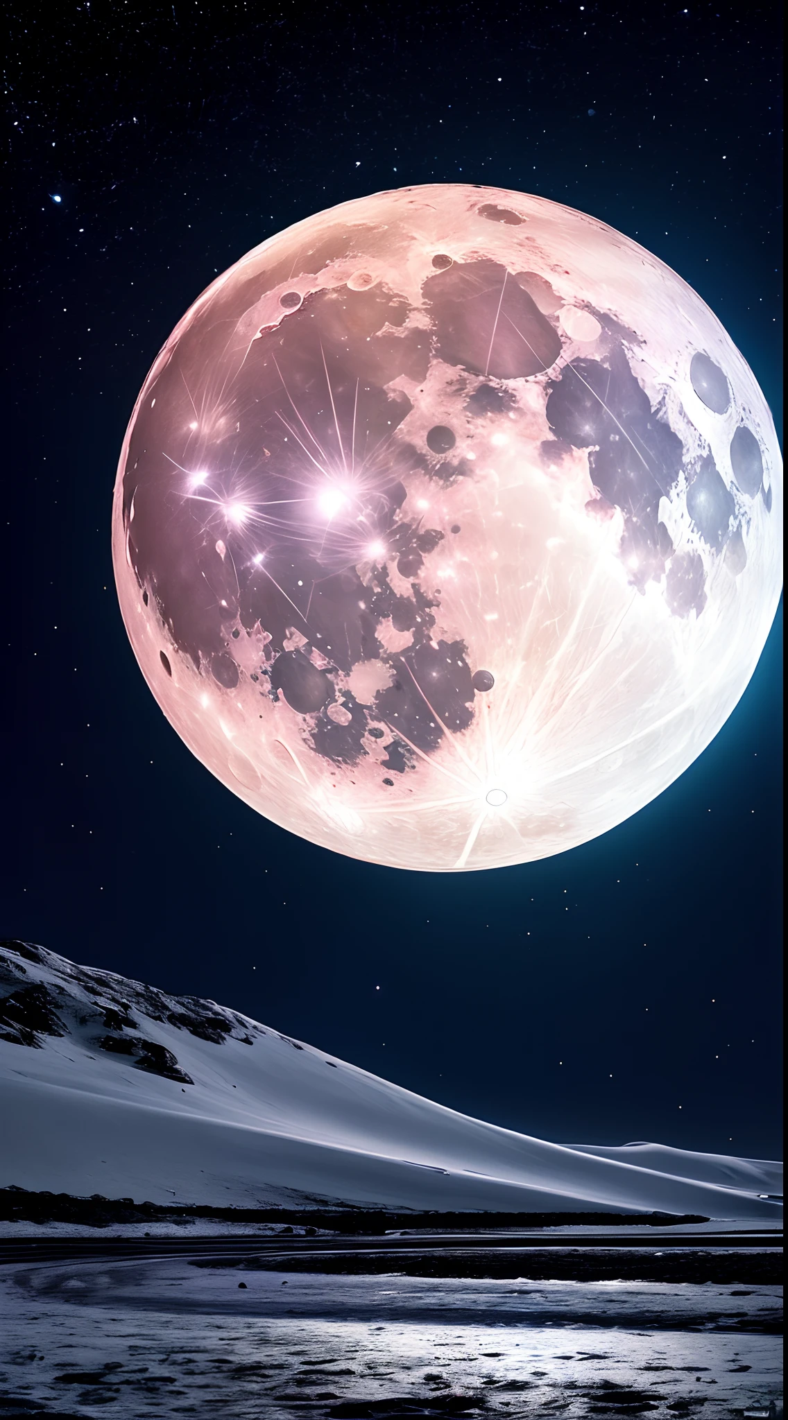 winning artwork，extreme beautiful，8k wallpaper，White Moon，perfect compositions，Super nice looking moon