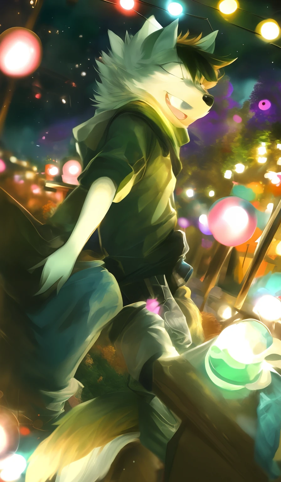 , mammal, canid, canid, Humanity, canid, garments, 独奏, furred, Domestic dogs, A high resolution, Colorful fur, White body, Colorful body, Ambiguous gender, inner, White fur, Black fur, Digital media（artwork of a）, wearing an outfit，Black body，looking at viewert，lamplight，Black nose，furniture，lamplight，nipple tops，bust，male people