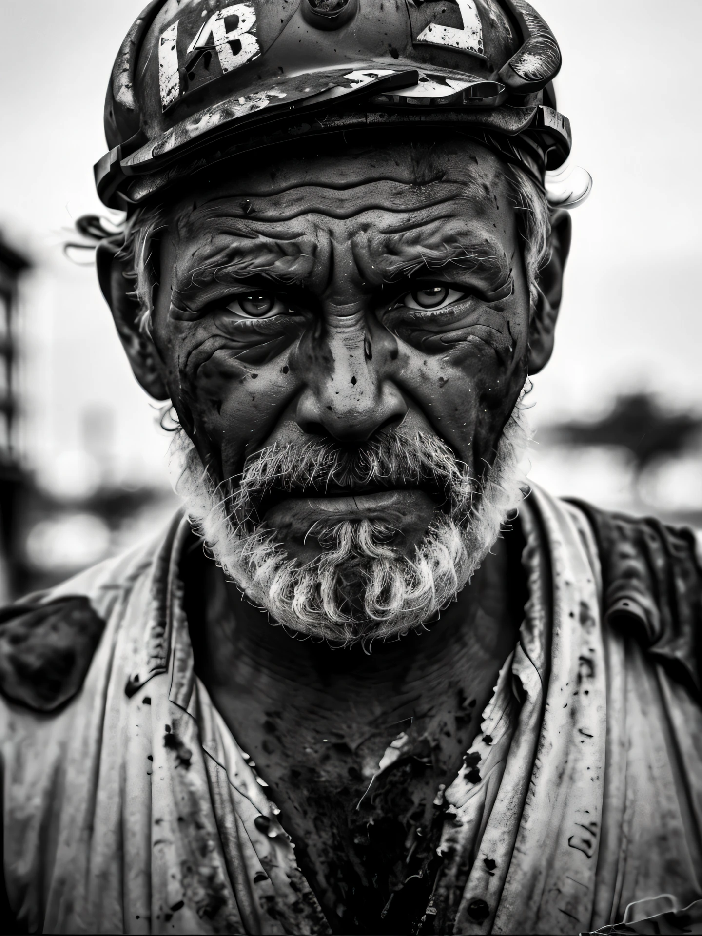 dirty construction worker, documentary photography, photojournalism, pulitzer prize winning essay, candid, black and white, bw,draganv2