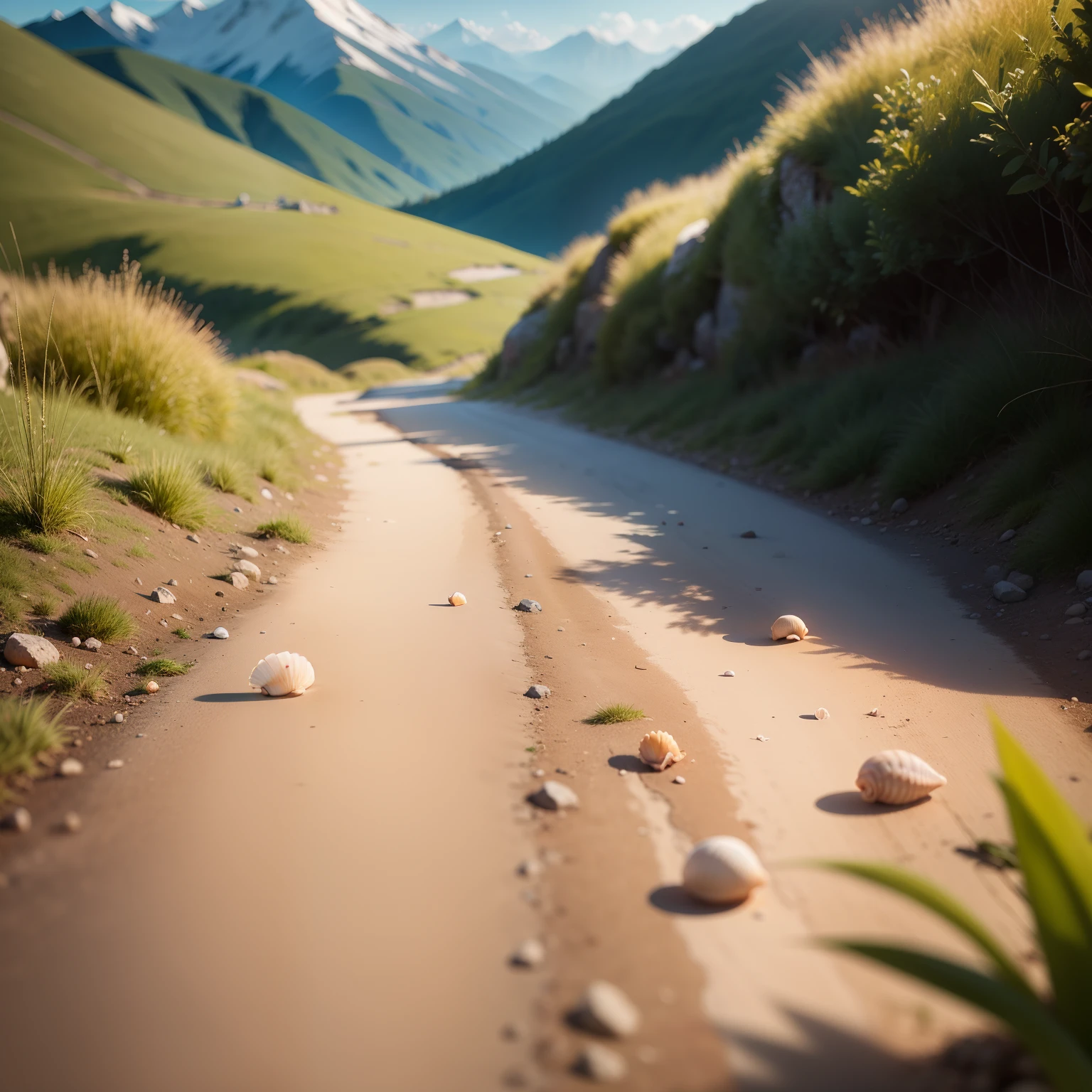 A small shell lost on a mountain path