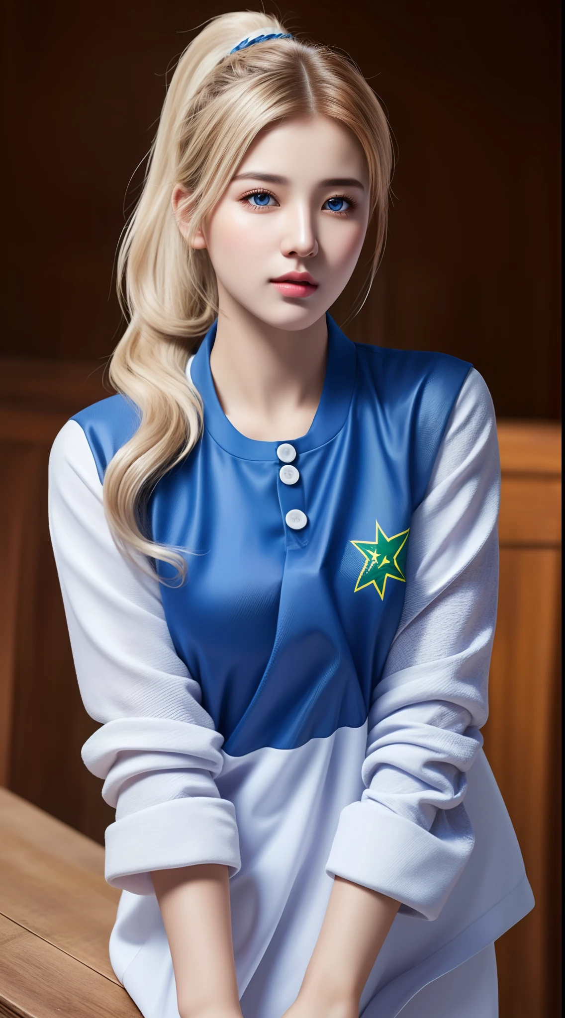 (hyperrealistic), (illustration), (high resolution), (8K), (extremely detailed), (best illustration), (beautiful detailed eyes), (best quality), (ultra-detailed), (masterpiece), (wallpaper), (photorealistic:1.4), (natural light), (rim lighting), (detailed face), high detailed realistic asian skin texture, anatomically correct, solo, 1 girl, (high detailed realistic long wavy white hair:1.35), (ponytail contorted:1.4), heterochromic eyes, (detailed blue eyes), small moles under the eyes, (realistic big breasts:1.5), long legs, tight abs, dynamic pose, sport bra, korean winter jacket, (upon body from head to thighs:1.4), (Beautiful Cute Pakistani Woman:1.55)