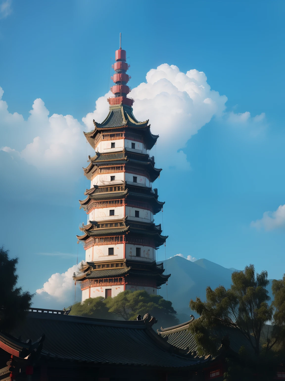 Vibrating tower,pylons,chinese traditional architecture