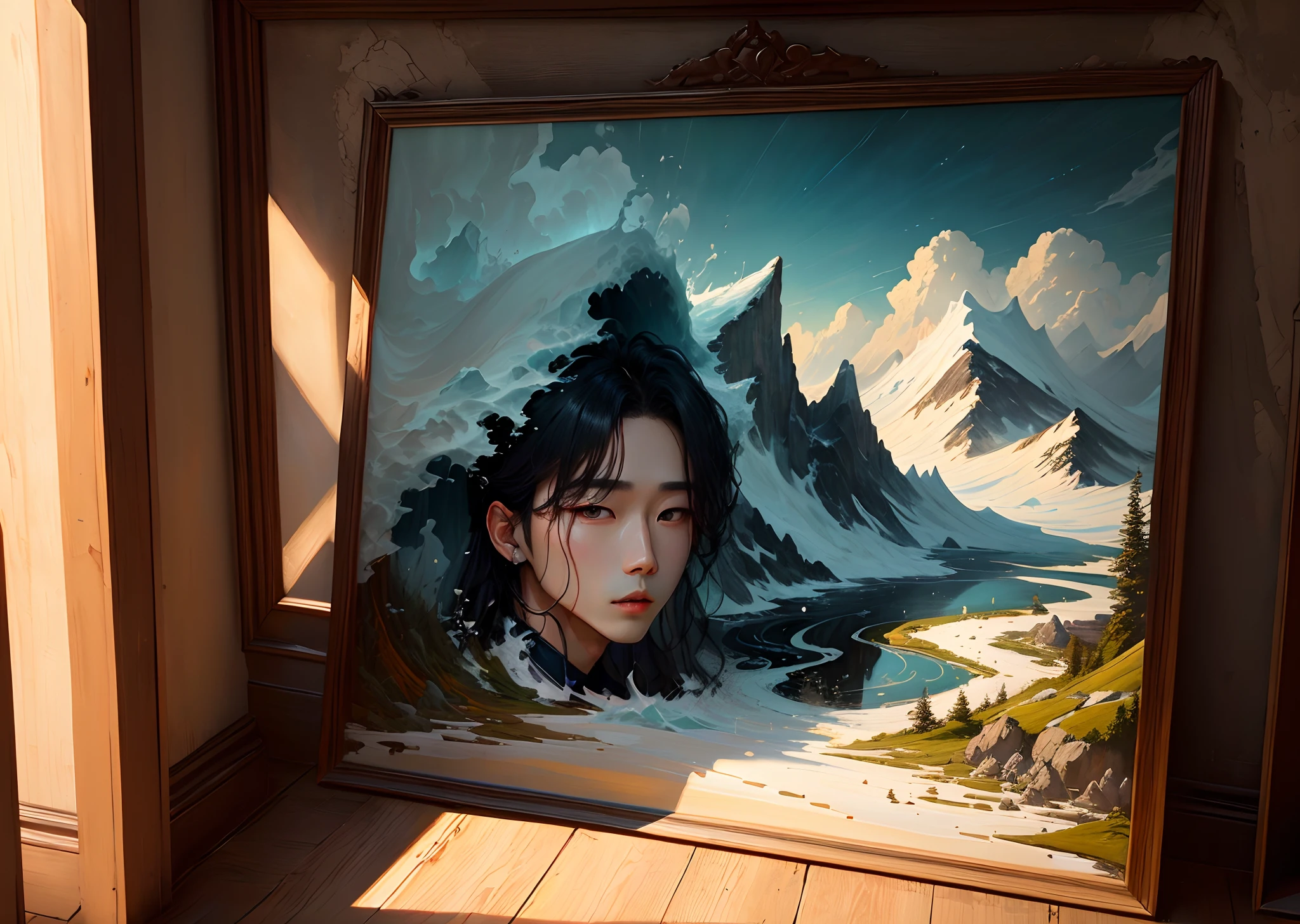 Cai Xukun hidden in landscape painting