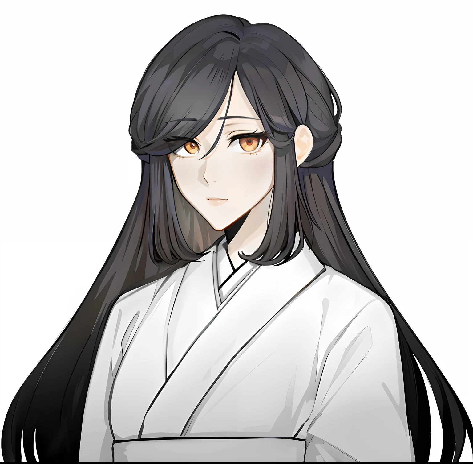 （tmasterpiece：1.2），best qualtiy，realisticlying，Anime girl with long black hair and white kimono, hyuga hyuga, sui ishida with black hair, heise jinyao, Mai Yoneyama, koyoharu gotouge, black hime cut hair, onmyoji portrait, anime big breast《kingpin》Albedo in , the piercing stare of yuki onna, harumi, with long dark hair，Royal sister