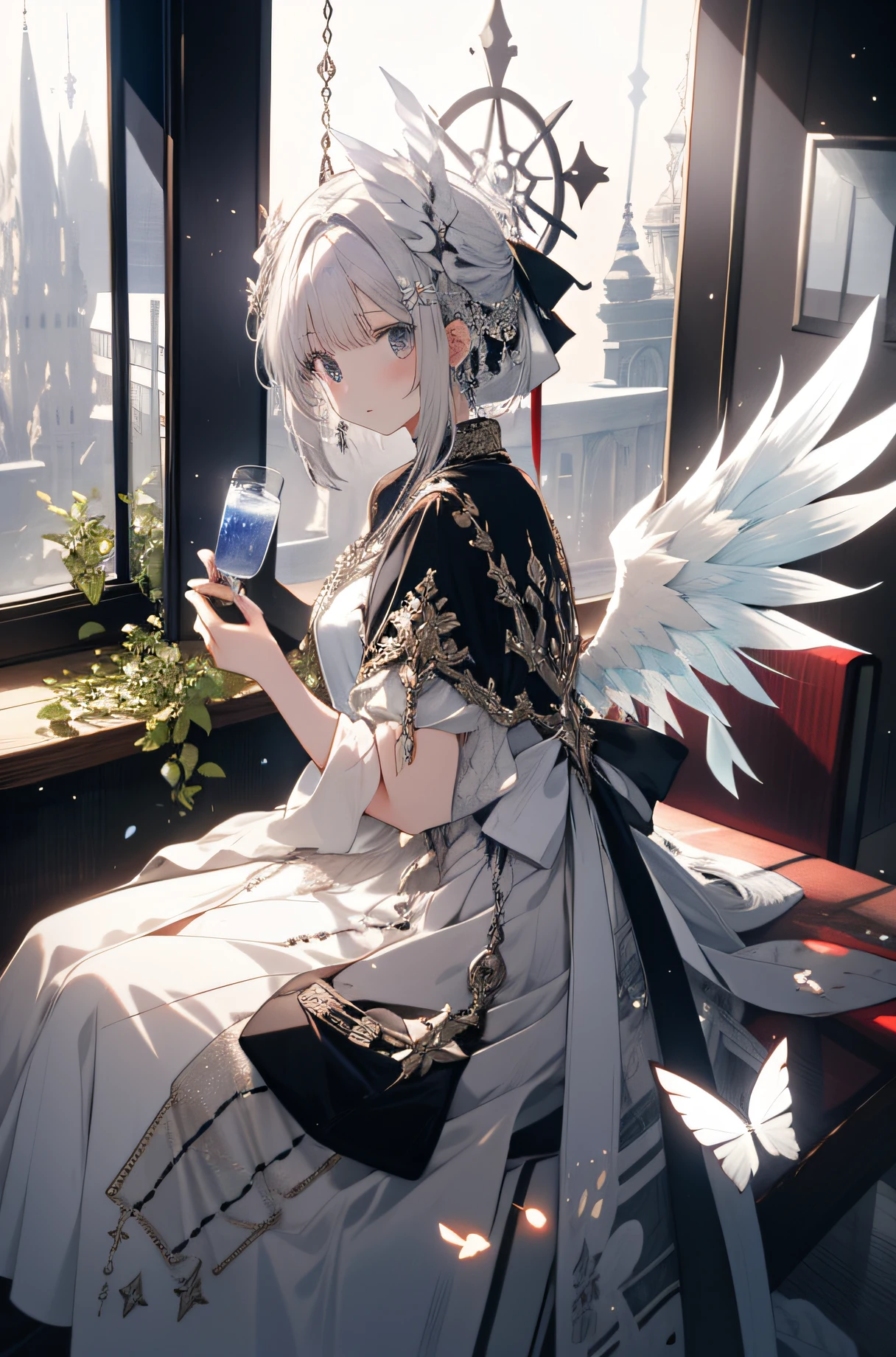 White-haired eight-winged angel