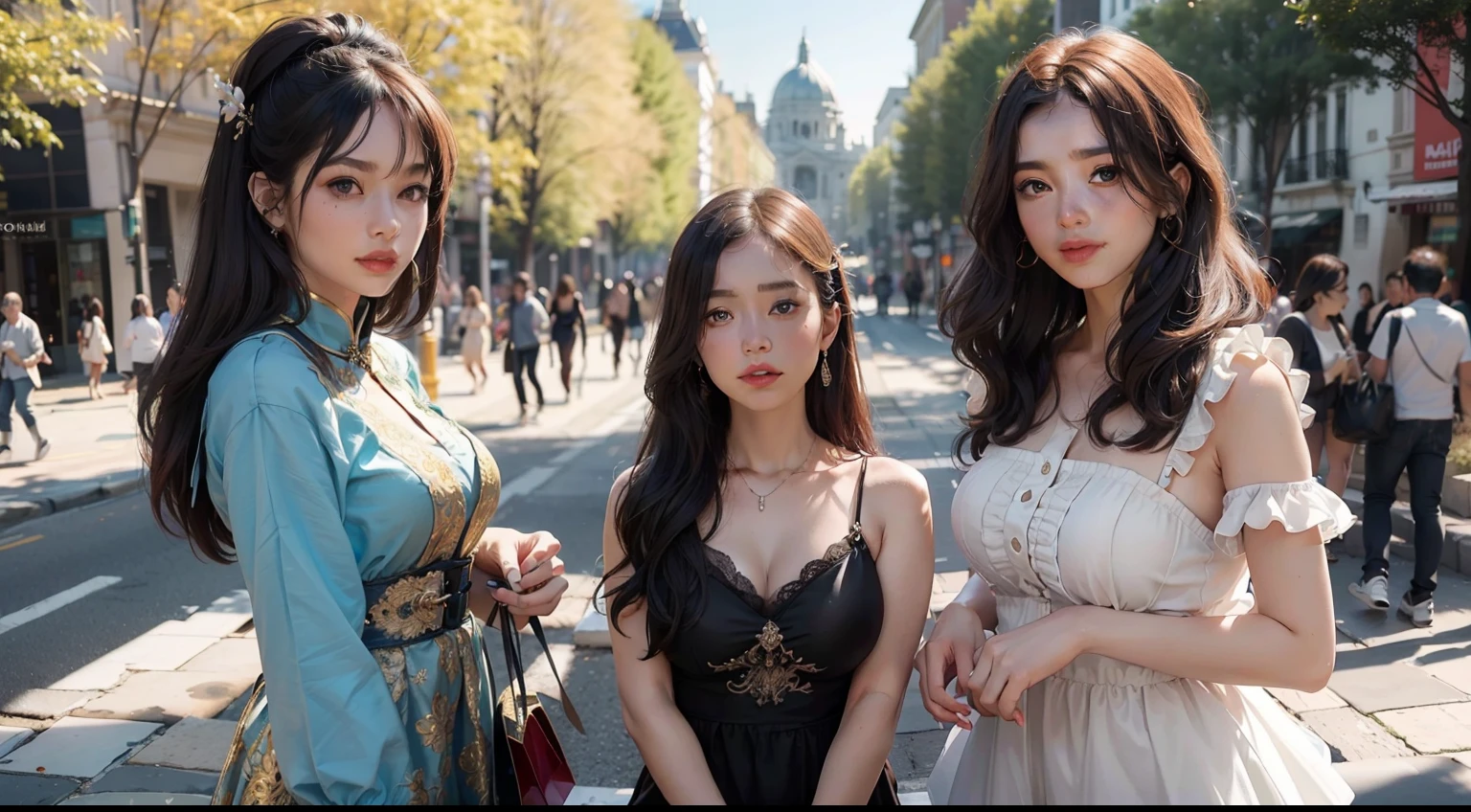 (realisitic,Photorealsitic:1.4),(1 Beauty:1.3),(beautiful countenance:1.5),Detailed shiny skin,A detailed eye,Precise hands and fingers,8K HDR, , masterpiece, (Dynamic angle footage),电影灯光, Finely drawn backgrounds,Beautiful African,Summer clothes,Glossy hair,Aristocratic hairstyles,South America,a park,Shopping,