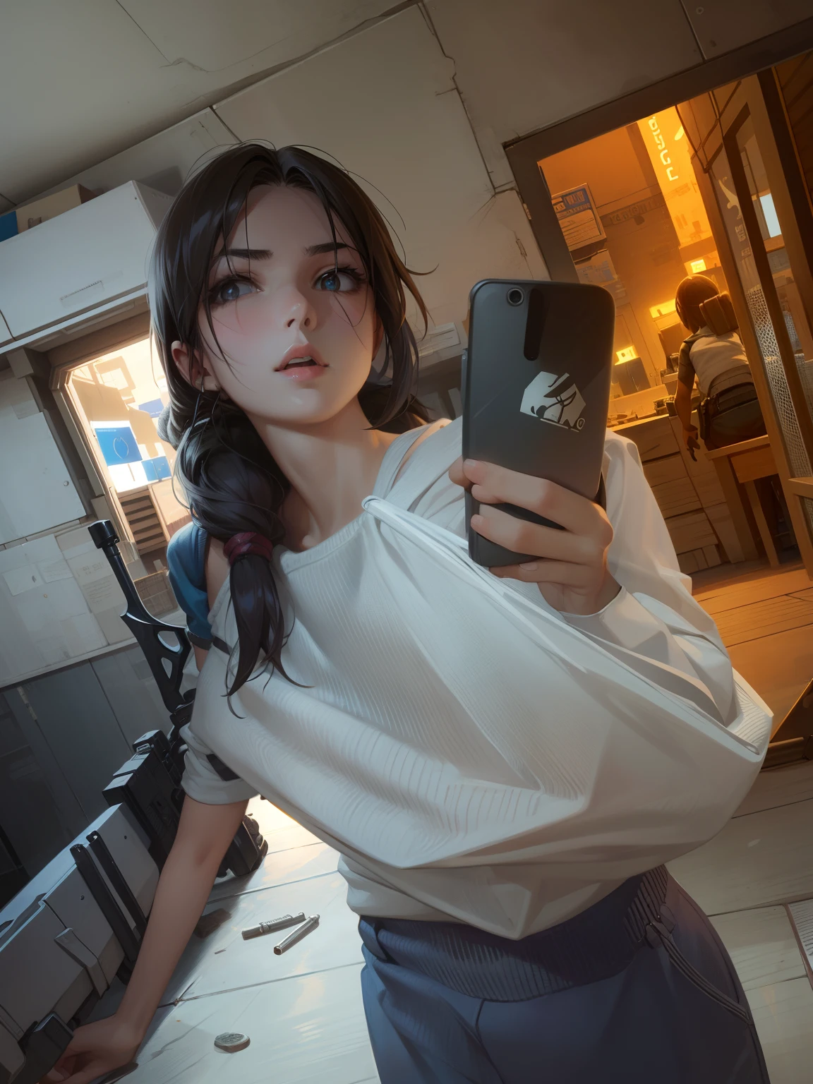 Ninja Girl, With weapons, a closeup of a