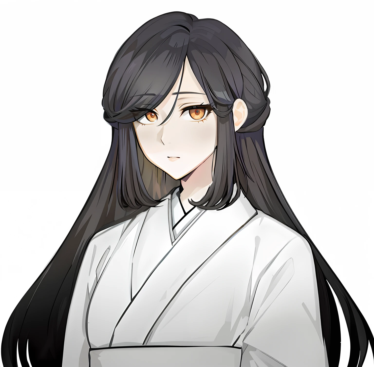（tmasterpiece：1.2），best qualtiy，realisticlying，Anime girl with long black hair and white kimono, hyuga hyuga, sui ishida with black hair, heise jinyao, Mai Yoneyama, koyoharu gotouge, black hime cut hair, onmyoji portrait, anime big breast《kingpin》Albedo in , the piercing stare of yuki onna, harumi, with long dark hair，Royal sister