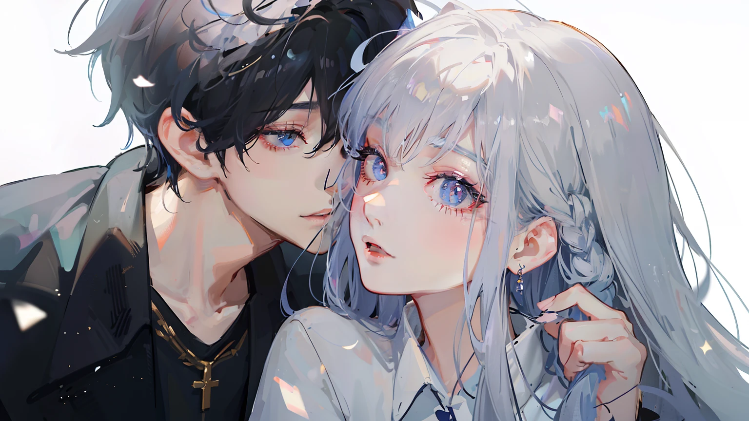 ((top-quality、8K、Manhwa Style:1.4、tmasterpiece))、back Lighting、highly detailed facial textures women、18yr old、Beautiful、Ultra-delicate skin、beautiful make up、A detailed eye、A smile、Open your mouth slightly、