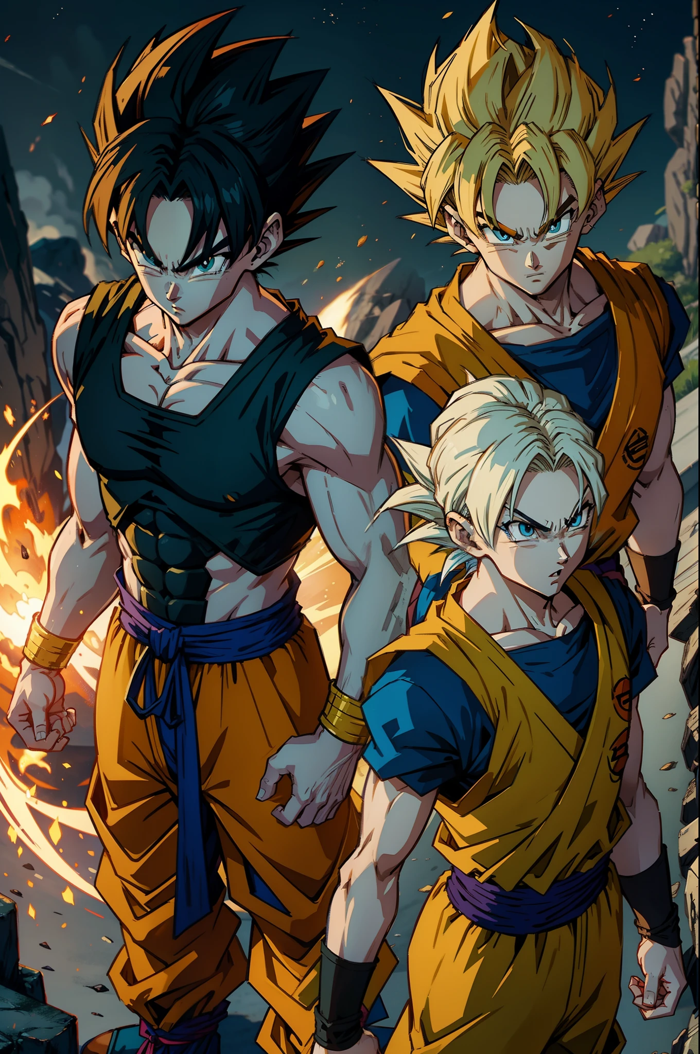 goku super sayajin 4, masculino, starly sky, planeta namekusei.
