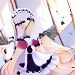 Anime image of girl with long blonde hair and black and white dress, Very beautiful anime cat girl, nekomimi, anime cat girl in a maid costume, anime girl with cat ears, anime catgirl, cute anime catgirl, White Cat Girl, beautiful anime catgirl, Cat girl, Anime moe art style, ecchi anime style