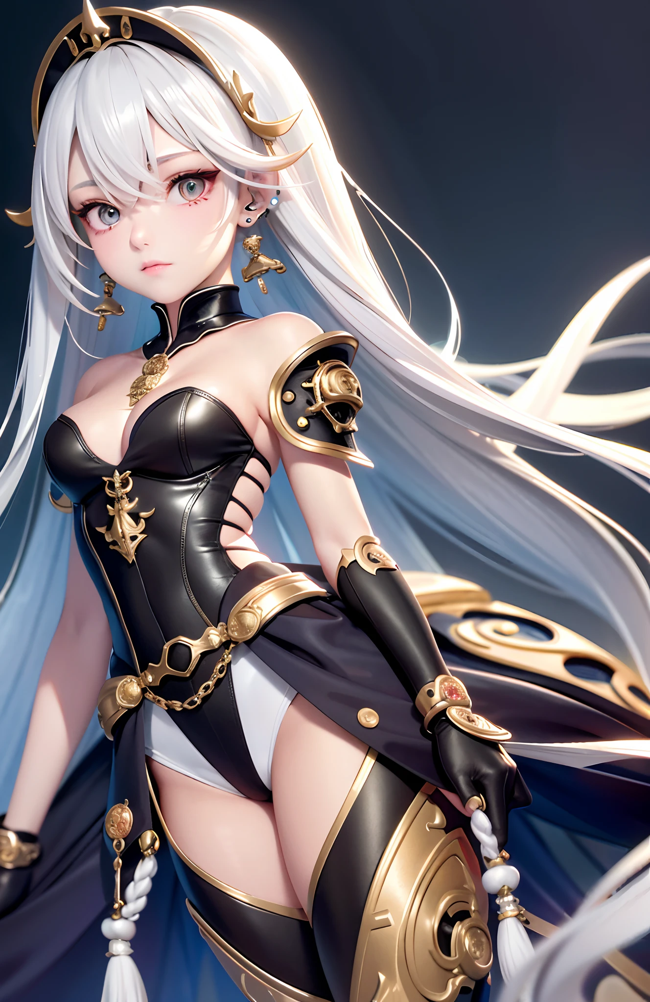 optimum,tmasterpiece,A high resolution,best qualtiy,hyper HD,super detailing,Award-Awarded,16k,独奏,(The upper part of the body),anatomy correct,Beautiful steampunk girl,Lady Knight,cute face,high light,Gradient Beige Hair,Hairline,((Scarlet eyes)),long eyelasher,Hanging eye corners,White skin of the,(small boobs),(Slim body),(Heart armor),((College uniforms)),(),ear studs,(neck rings),(Metal Material Apparel:1.2)