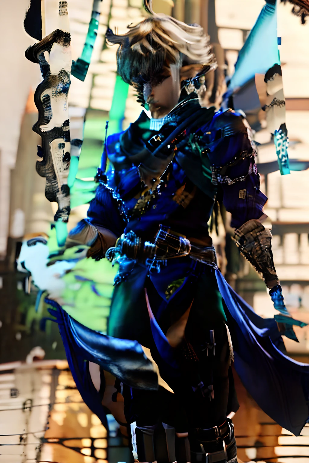 Title: "Blade of Elegance: The Radiant Duelist"
Prompt:
In the mystical realm of Arionth, where magic and steel entwine, an extraordinary anime boy emerges as the epitome of both power and grace. Standing atop a moonlit cliff, his silhouette is striking against the backdrop of a star-studded sky. With his raven-black hair catching the faint glimmer of celestial light, he exudes an aura of enigmatic allure.
His piercing sapphire eyes hold a depth that mirrors the vast expanse of the cosmos, reflecting a blend of determination and hidden secrets. They seem to carry the weight of countless battles and the wisdom of ages long past. A lone lock of hair falls gracefully over his forehead, framing his face like a work of art.
In his hand, he wields a sword of unparalleled craftsmanship. The blade gleams with a radiant azure glow, its edges as sharp as the biting wind that dances around him. The hilt is adorned with intricate designs, each telling a tale of heroic exploits and steadfast resolve. Etched runes, pulsating with contained magic, adorn the crossguard, hinting at the immense power he commands.
His attire is a blend of traditional and modern elements, a testament to his unique character. A regal coat with flowing tails billows behind him, adorned with ethereal patterns that shimmer like constellations. Beneath the coat, he wears sleek armor that provides protection without sacrificing agility, leaving his lithe form unencumbered.
As the wind tousles his hair and his sword arm remains poised, the handsome anime boy gazes into the distance, his expression a mix of calm before the storm and unwavering determination. He is a harmonious fusion of elegance and might, a character that embodies the essence of heroism in the realm of Arionth. What adventures await him, and what destinies will he shape with his blade and his unyielding spirit?