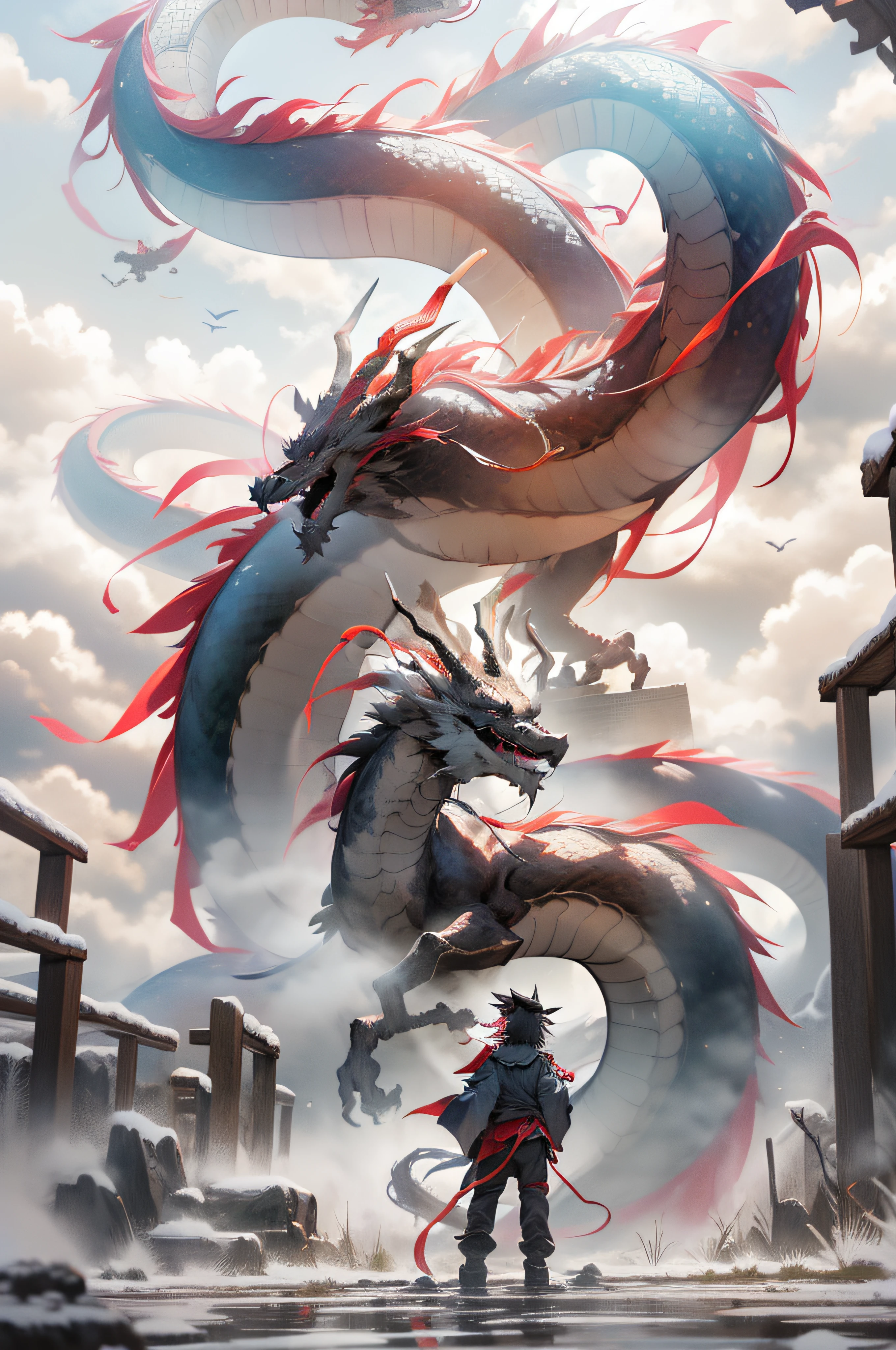 Chinese Dragon, Celestial Dragon soaring through the sky, festival, (fireworks:1.5), Chinese New year, Chinese Lanterns, masterpiece,  <lora:DW-000008:0.1> <lora:wyy-000009:0.3> wyy_style,  <lora:LAS:0.4>,  <lora:more_details:0.5>,  <lora:æ­¦ä¾ V1:0.>, <lora:DragonGrilV1:0.5> dragon,  <lora:sunAndShadow_v10:0.1>