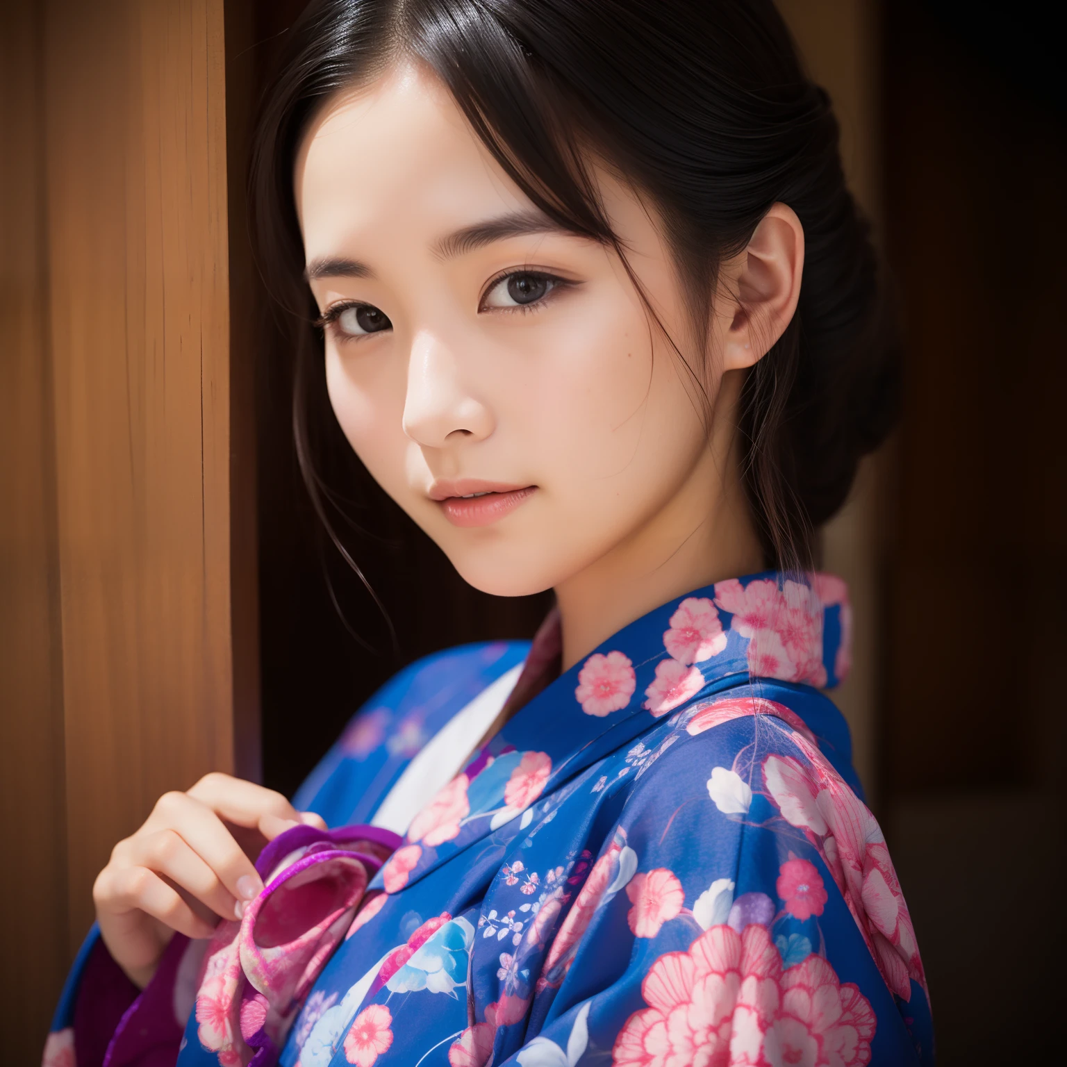 Aperture: F/8 - Female/16,Focal length: 35 mm,A hyper-realistic, Raw photo, Yukata beauty