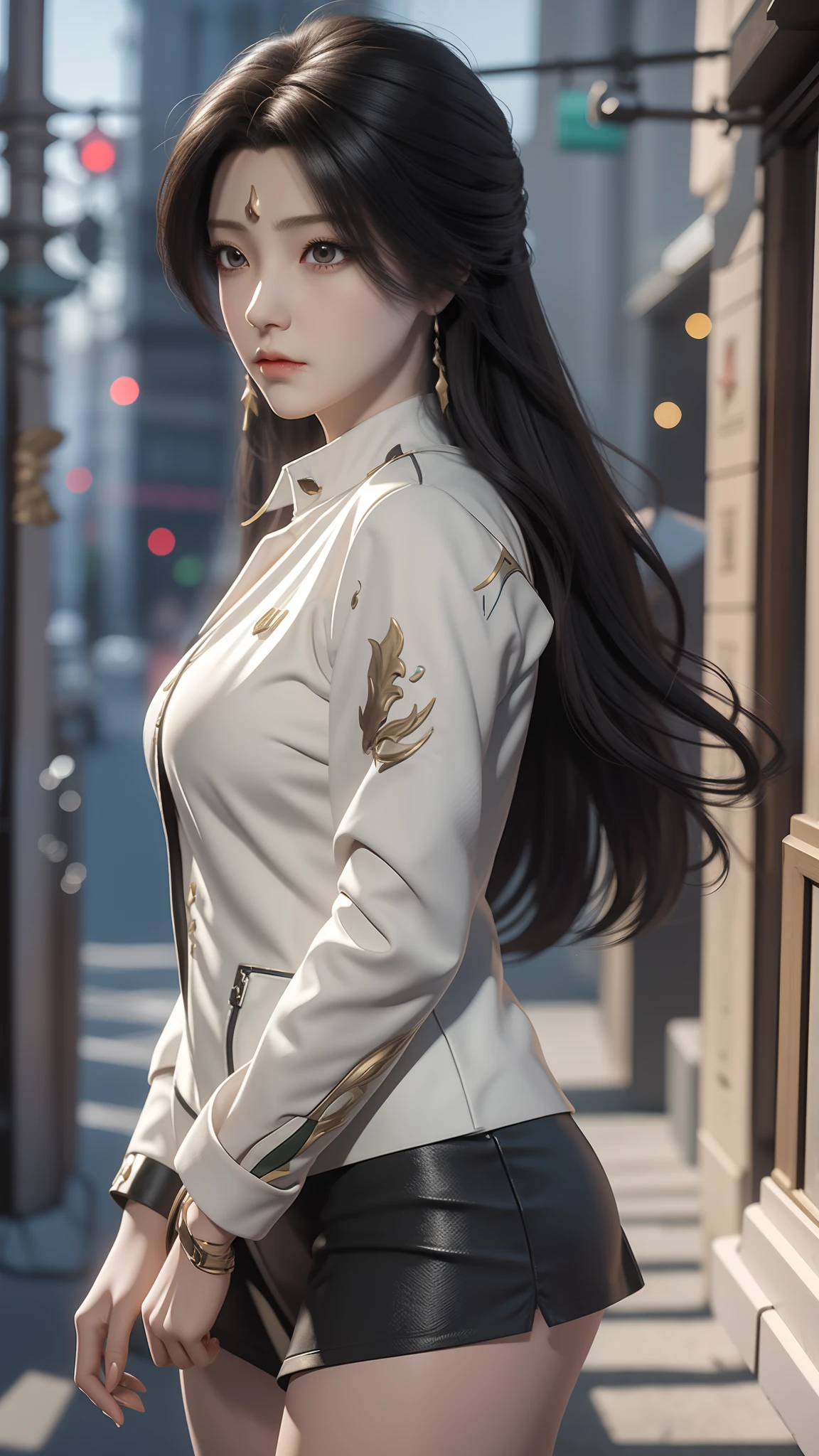 anime - style image of a woman in a short skirt and jacket, Smooth anime CG art, made with anime painter studio, Realistic anime 3 D style, photorealistic anime girl rendering, drawn in anime painter studio, Photorealistic anime, anime styled 3d, 3 d anime realistic, maya fey from ace attorney, Makoto Shinkai. High detail, anime realism style