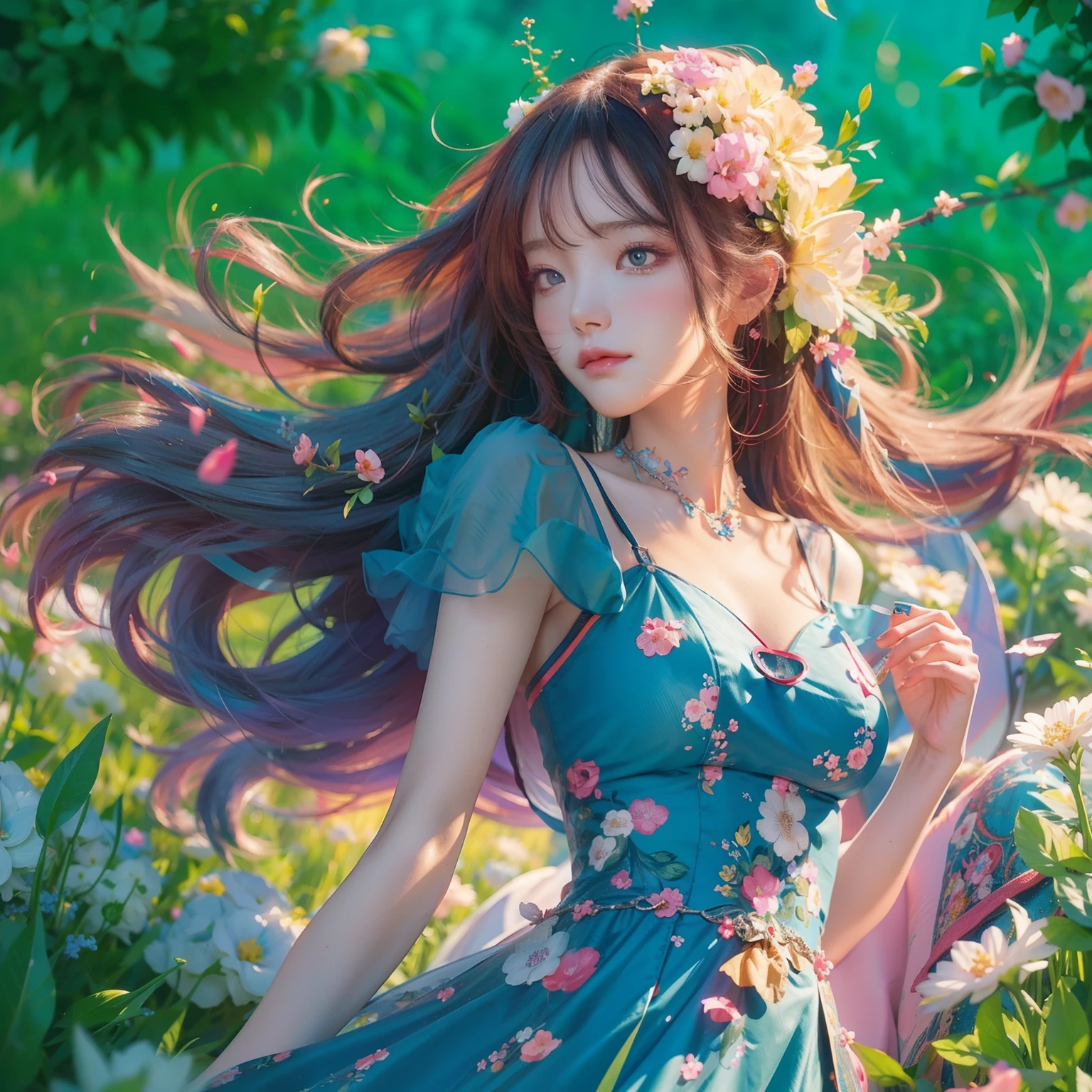 (Fluorescent color: 1.4), (Translucent: 1.4), (Vintage filter: 1.4), (Fantasy: 1.4), Candy World Disneyland Ethereal Soft Fluffy Soft Landscape Forest Snowflake Pale Pink Sky Green Blue Sparkling Ethereal Light Soft Whimsical Light Rainbow Stars Diamond Sparkling Gemstone Background Ultra Realistic Ultra High Quality Cinematic Lighting Huge details Full HD painting Plenty of light, diagonal bangs,
Collared dress, sides
Masterpiece, Best Quality, Real Skin, (Portrait: 1.5), 1 Girl, Blunt Bangs, Long Hair, Full Body Shot