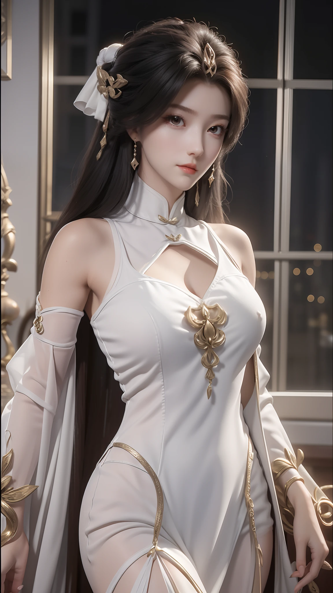 Arad woman in blue dress sitting on windowsill, cute anime waifu in a nice dress, trending on cgstation, 8K high quality detailed art, anime barbie in white stockings, highly detailed exquisite fanart, Extremely detailed Artgerm, the anime girl is crouching, flowing magical robe, beautiful and seductive anime woman, WLOP and Sakimichan