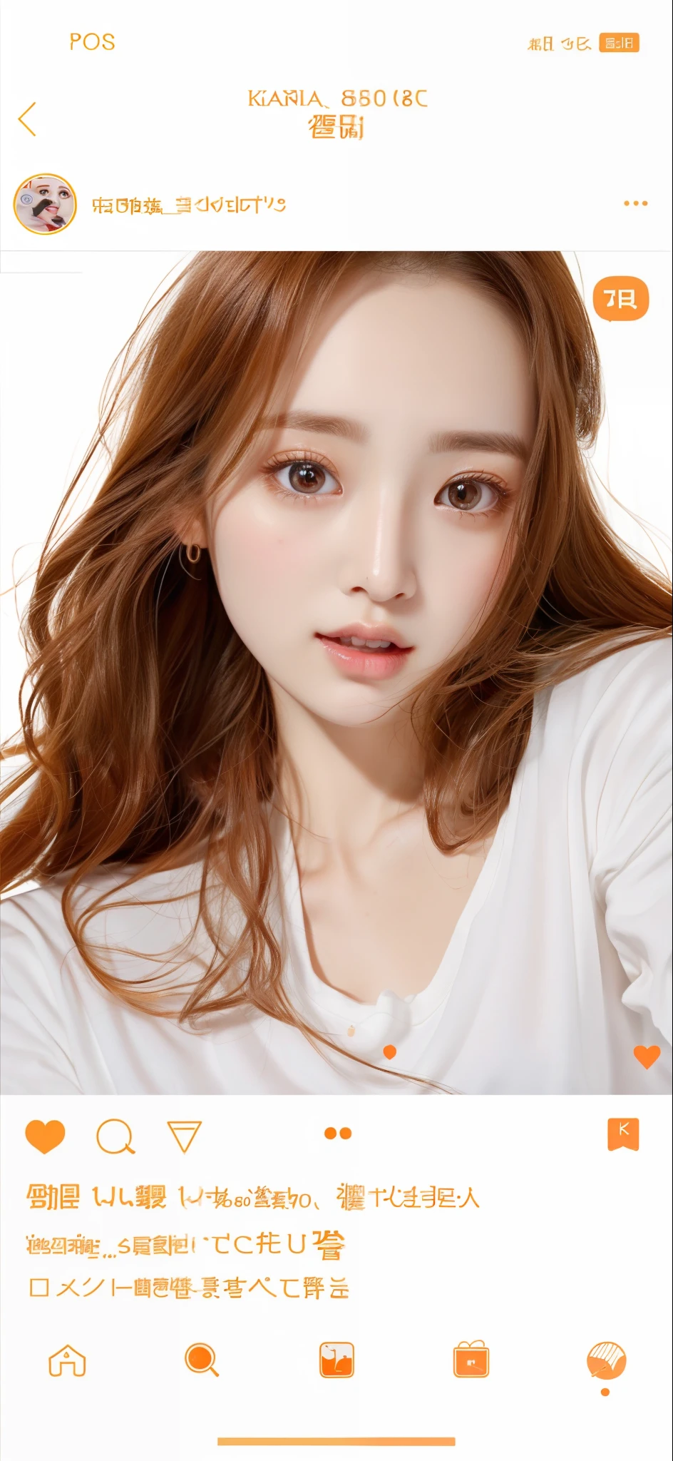 8k、Female face close-up、Long hair and white T-shirt、girl with、cute little、A detailed face、soft makeup、ulzzangs、sakimichan、奈良美智、Cute fine face、clear cute face、lovely delicate face、chinaese girl