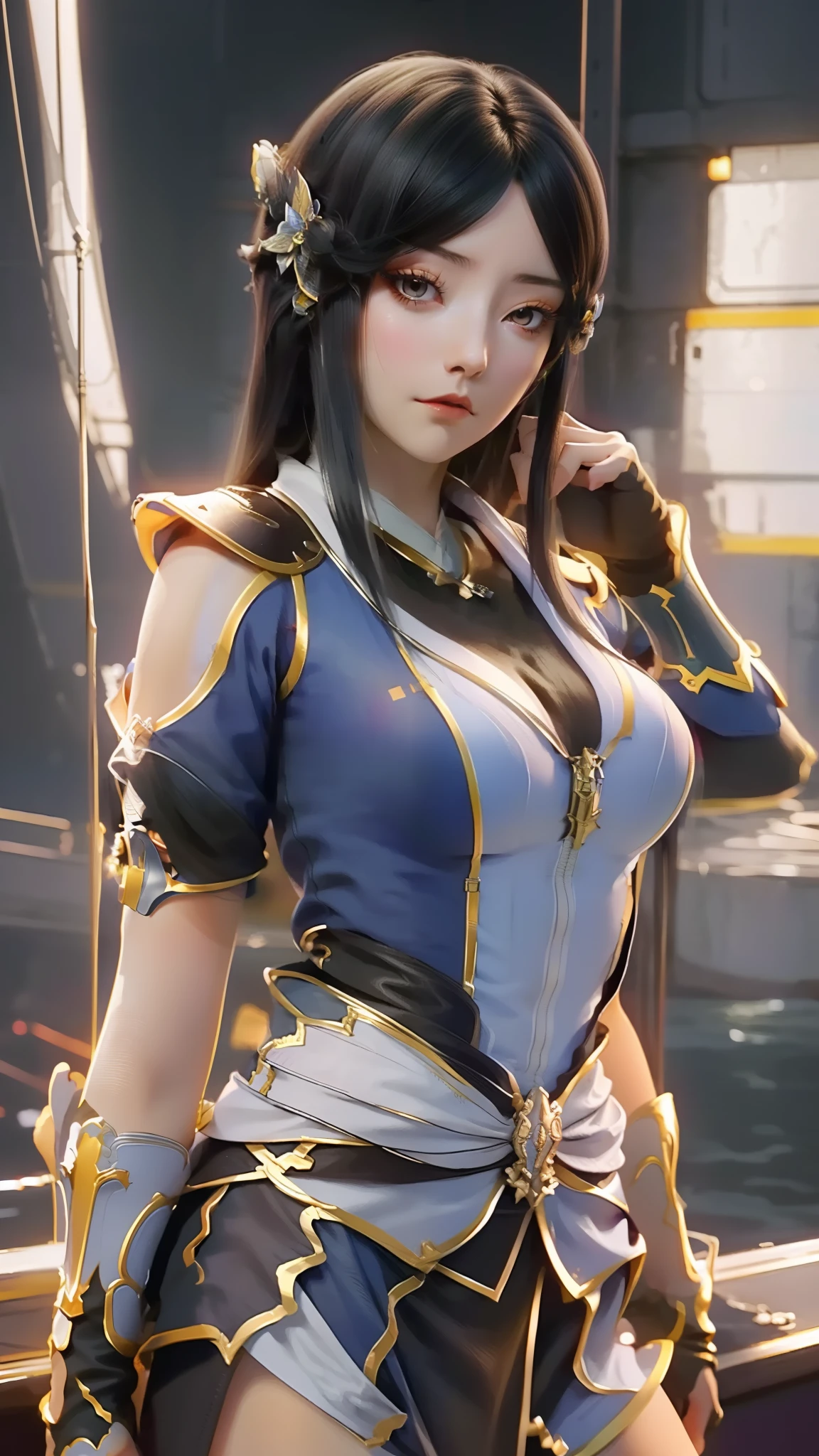 Close-up of a woman in a short skirt standing on a boat, Extremely detailed Artgerm, Range Murata and Artgerm, Style Artgerm, art-style, trending artgerm, beautiful and seductive anime woman, IG model | Art germ, Artistic germ style, 《overwatch》Anna, like artgerm