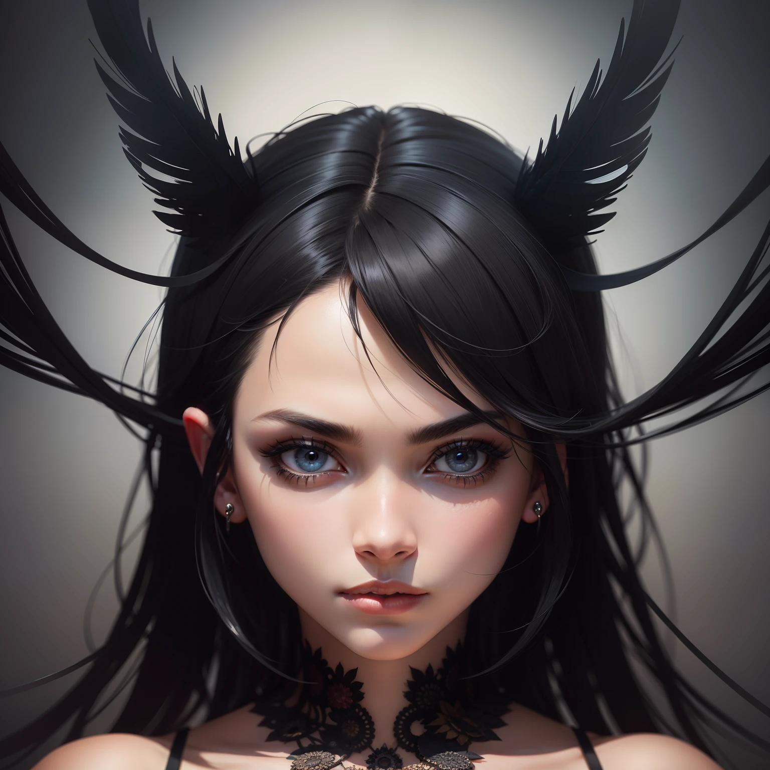 black hair, model, change the background, Surrealism, 8k, super detail