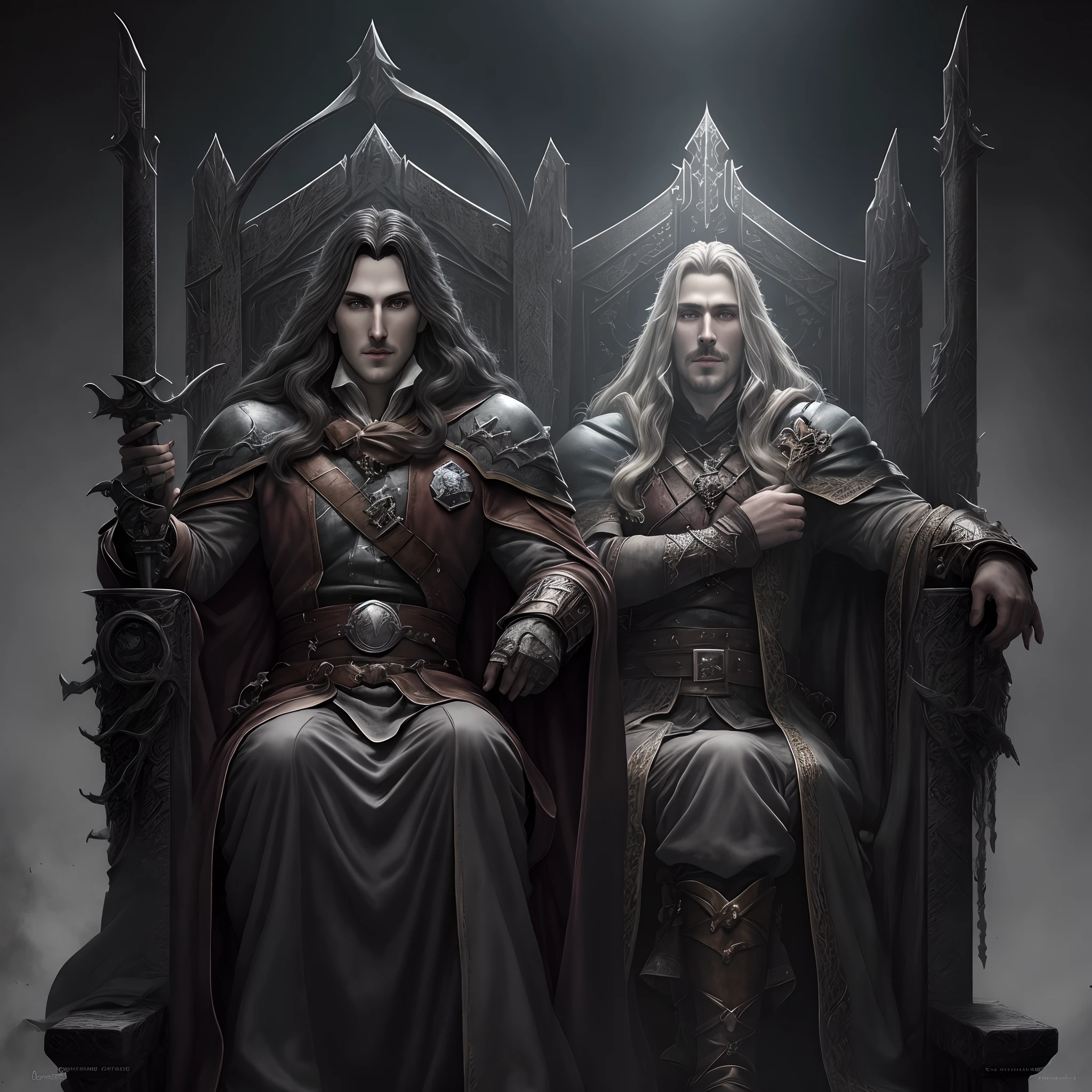 Castlevania Lord of the shadows hyper realistic super detailed king throne