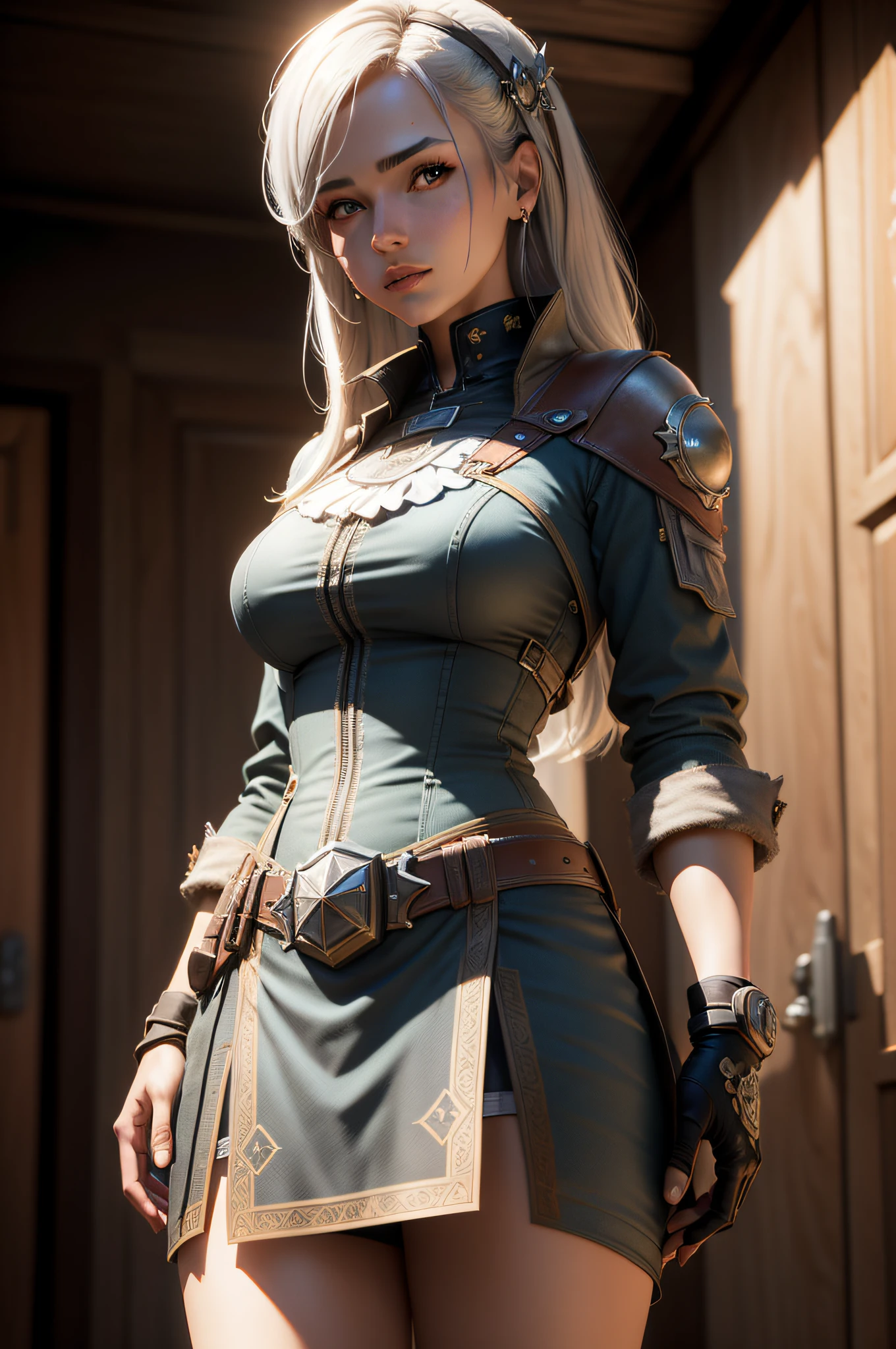 (Best quality)), ((masterpiece)), (detailed:1.4), 3D, an image of a beautiful westernrpunk female,HDR (High Dynamic Range),Ray Tracing,NVIDIA RTX,Super-Resolution,Unreal 5,Subsurface scattering,PBR Texturing,Post-processing,Anisotropic Filtering,Depth-of-field,Maximum clarity and sharpness,Multi-layered textures,Albedo and Specular maps,Surface shading,Accurate simulation of light-material interaction,Perfect