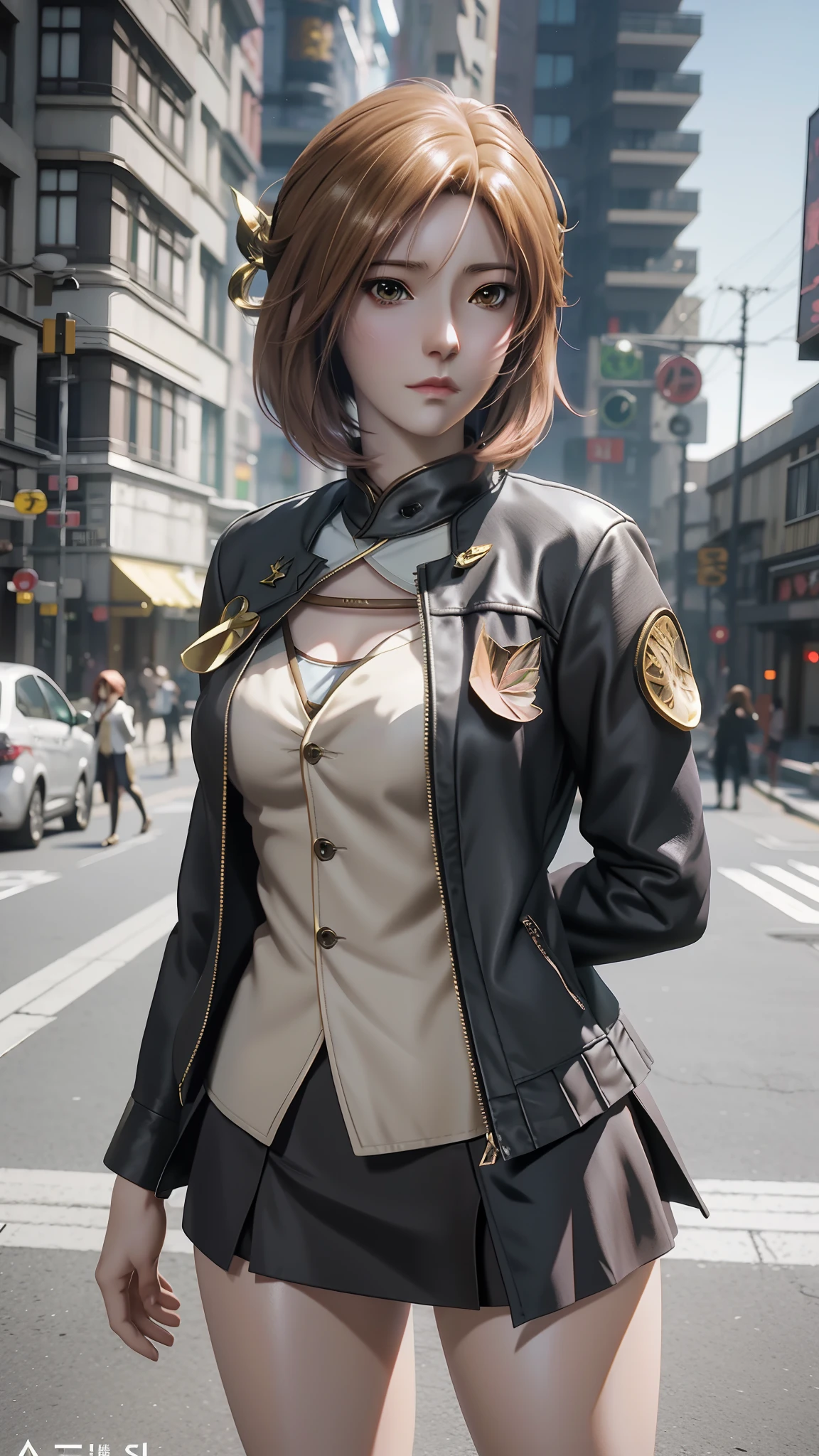 anime - style image of a woman in a short skirt and jacket, Smooth anime CG art, made with anime painter studio, Realistic anime 3 D style, photorealistic anime girl rendering, drawn in anime painter studio, Photorealistic anime, anime styled 3d, 3 d anime realistic, maya fey from ace attorney, Makoto Shinkai. High detail, anime realism style