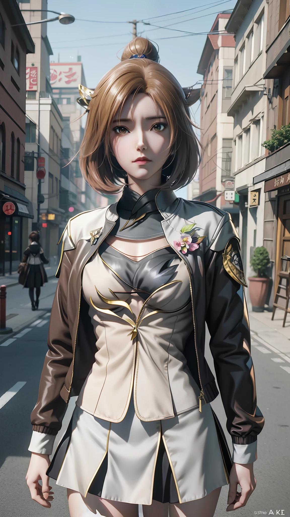 anime - style image of a woman in a short skirt and jacket, Smooth anime CG art, made with anime painter studio, Realistic anime 3 D style, photorealistic anime girl rendering, drawn in anime painter studio, Photorealistic anime, anime styled 3d, 3 d anime realistic, maya fey from ace attorney, Makoto Shinkai. High detail, anime realism style