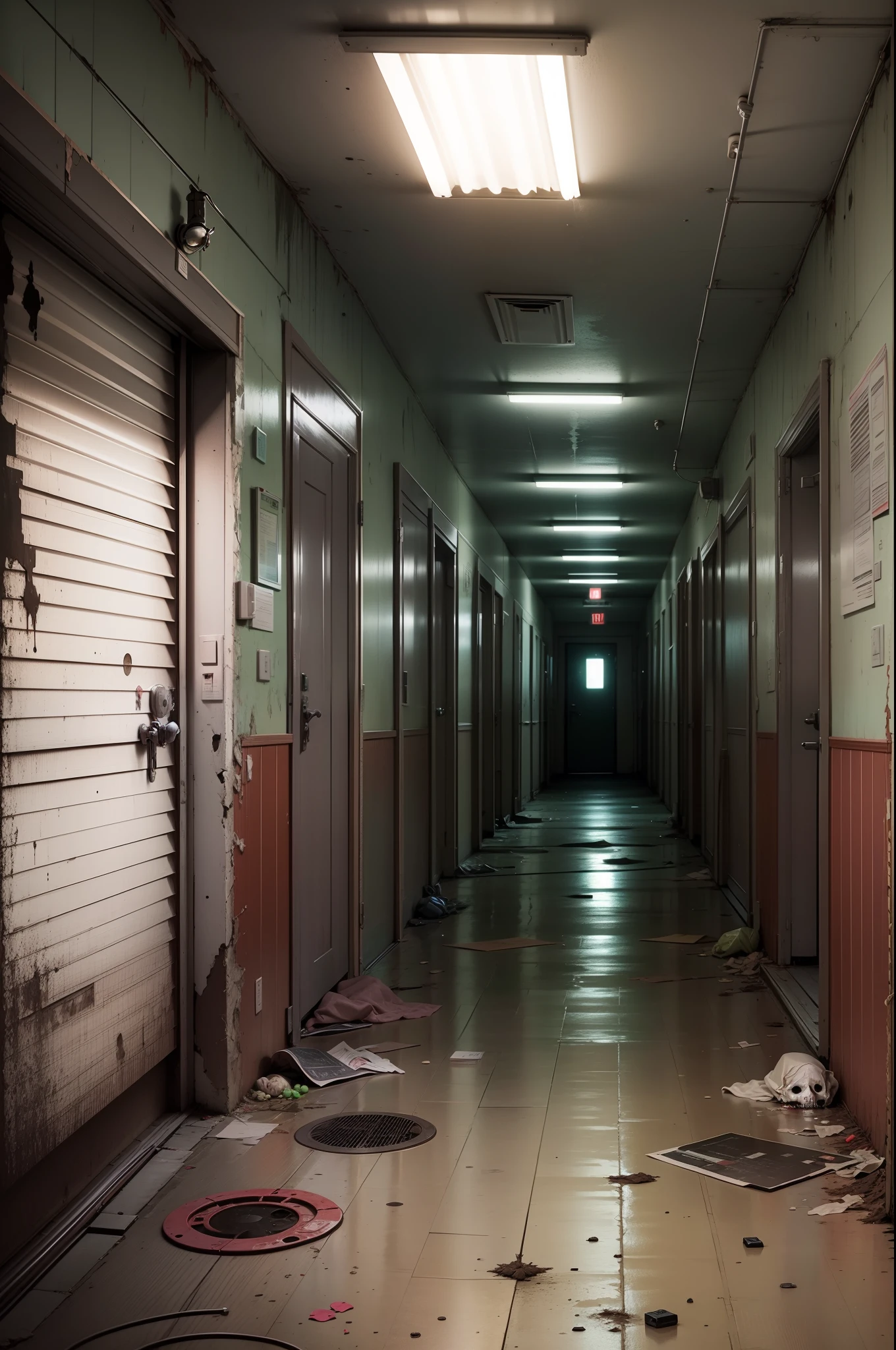 Aranhas negras invadindo quarto de hospital abandonado durante a noite+ Concept Artwork creepy pasta,insanity, morbid imagery,Paranoid, Terror 90s, Dark tones,Analog Horror, Found footage, hemoglobine --auto --s2
