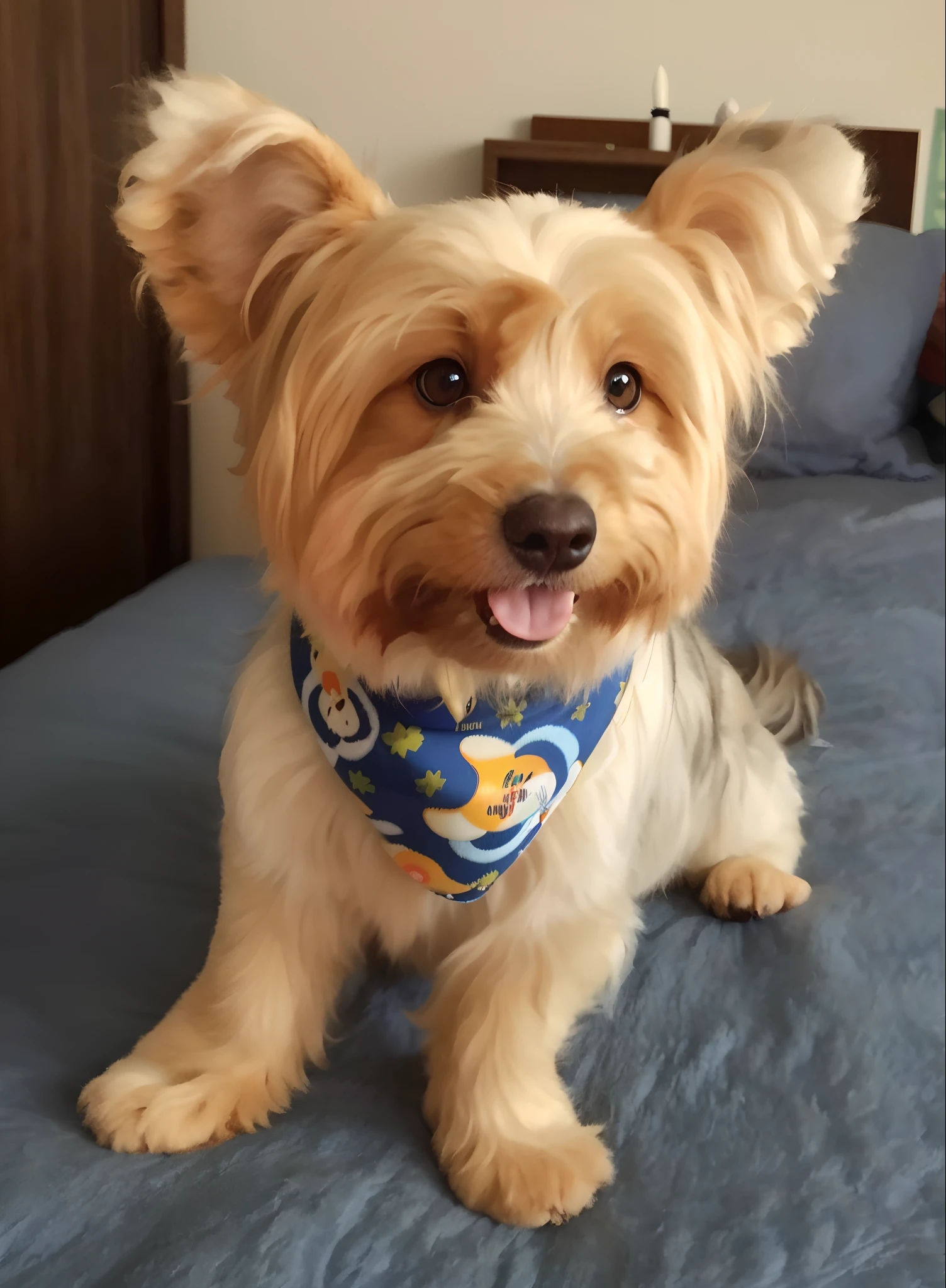 Happy Birthday to a happy furry baby, 4K HD Resolution, High quality image, award winning image, National Geographic picture with grainy background, award winning image, award winning image, hyperrealistic, high resolution, very detailed, award winning image, very detailed, HD Quality