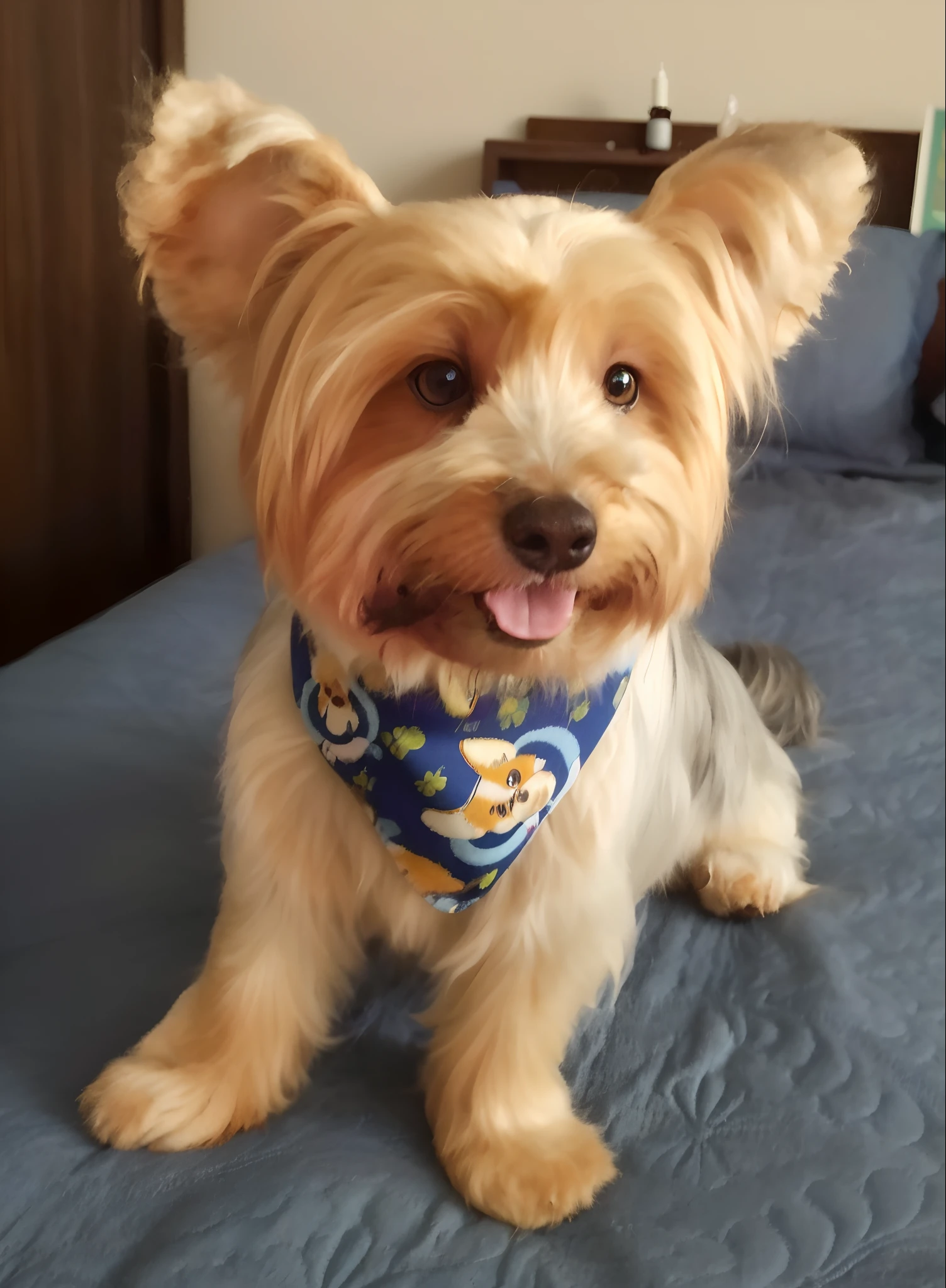 Happy Birthday to a happy furry baby, 4K HD Resolution, High quality image, award winning image, National Geographic picture with grainy background, award winning image, award winning image, hyperrealistic, high resolution, very detailed, award winning image, very detailed, HD Quality