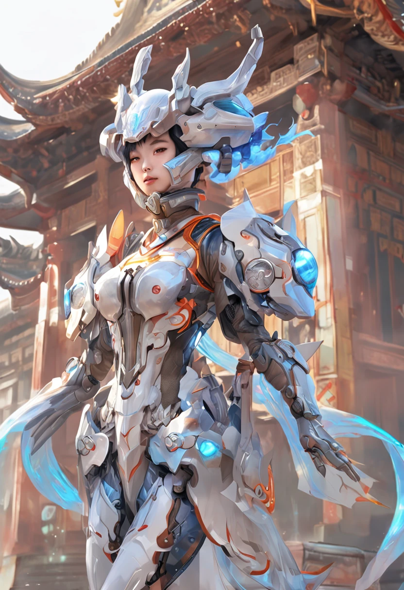 chinesedragon, (Blind box toy style:1.2), (Full body shot) , 1 Transparent girl,Behind him is a transparent Chinese dragon, Transparent mech, Exquisite helmet:1.2, Luminous goggles:1.2, Cyberpunk, dreamy glow, luminous neon lights, Clean, White background, ( Global illumination, Ray traching, hdr, unreal render,reasonable design, high detal, Masterpiece, Best quality, hyper HD, Cinematic lighting)