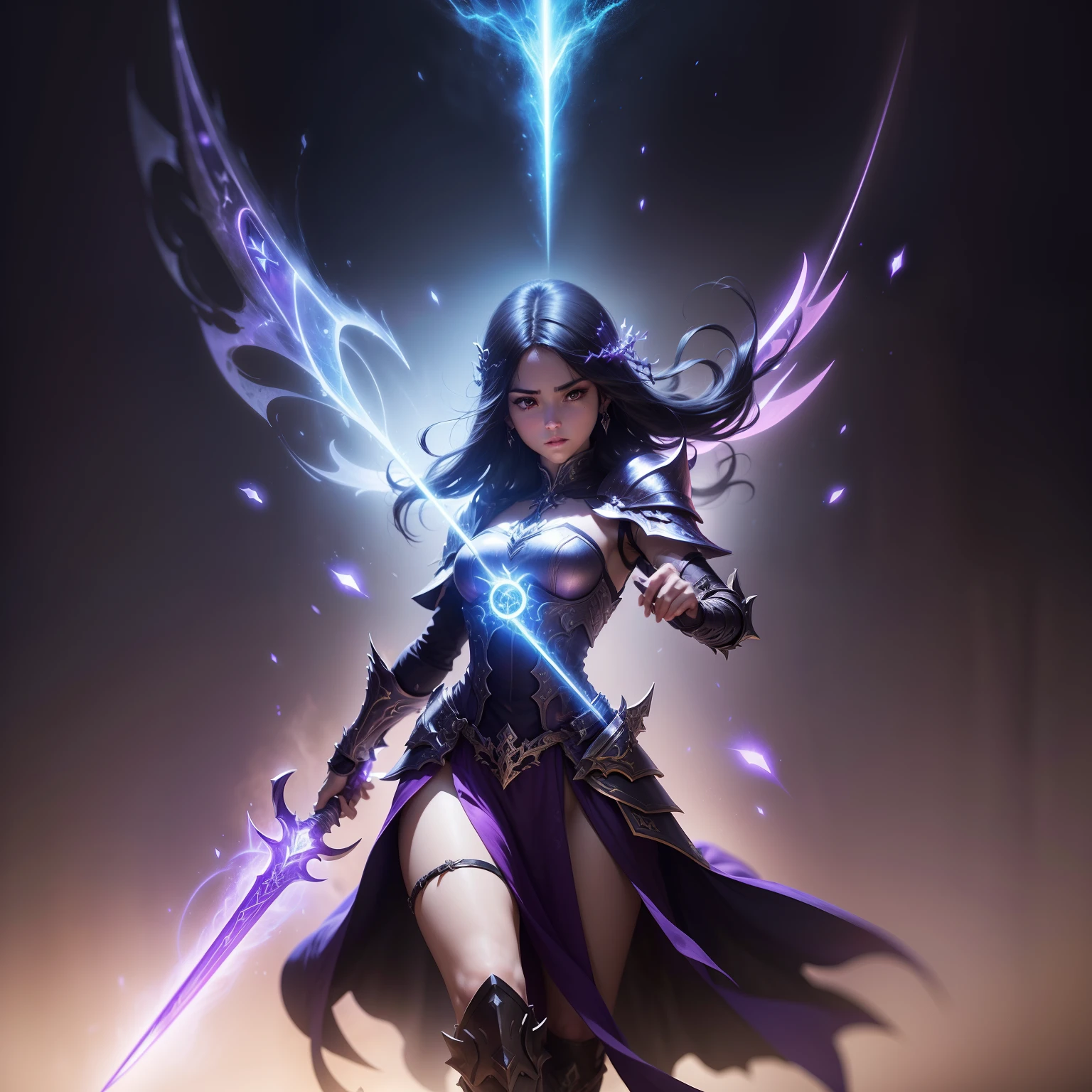 a closeup of a purple sword with a black handle with lights around it, war blade weapon, intricate fantasy spear, fantasy blade, arma de fantasia, huge oversized sword, Espada irregular, espada grande, espada enorme, espada de fantasia, style of ghost blade, armored sword blade, equipe draconiana, Lance realista, arte da arma do RPG de fantasia, epic fantasy weapon art, , fotografia, icone de jogo, icone profissional,(obra prima)(Ultra realista),(Ultra Dealhado),(melhor qualidade),(Ultra Detalhado),(simetria perfeita:1.3)