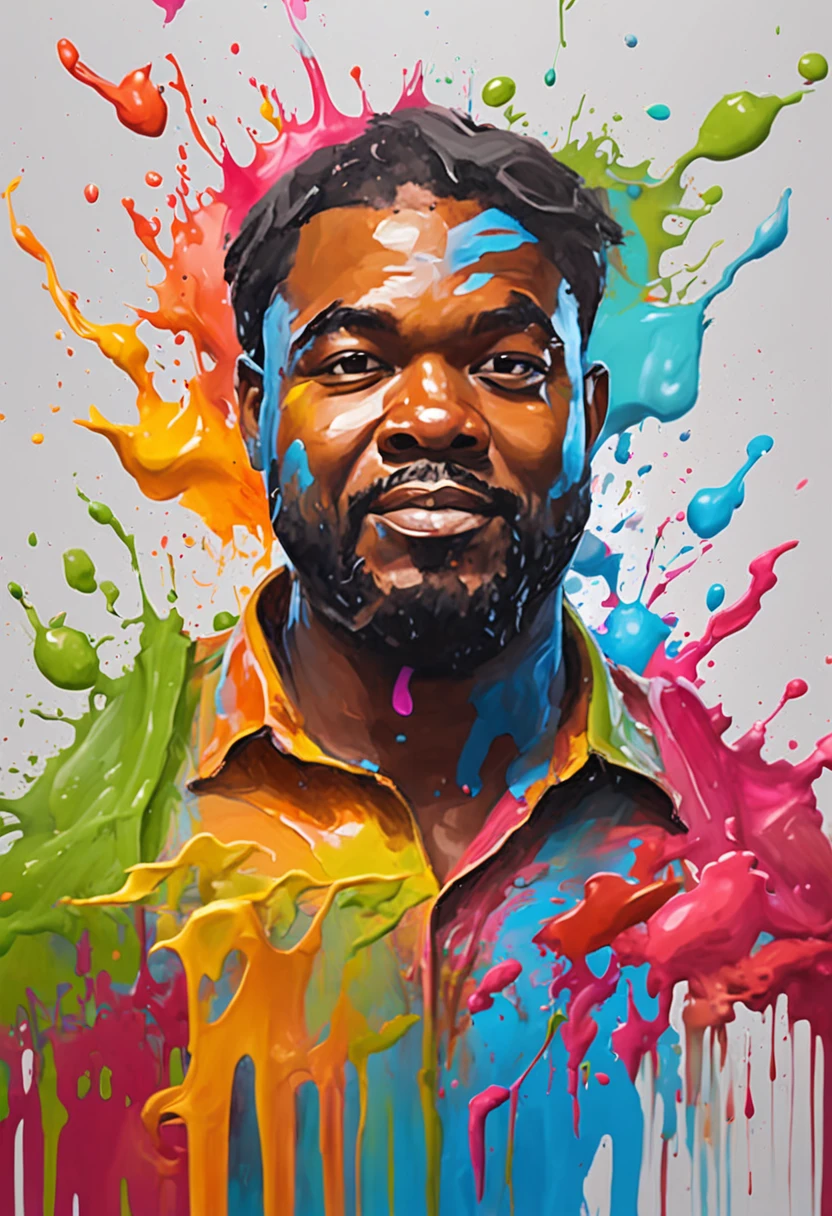 Splash art, Fortnite style, portrait poster, (whitebackground)), splash style of coloful paint, contour,hyperdetailed intricately detailed, unreal engine,fantastical, intricate detail, splash screen, complementary colors, fantasy concept art, 8k resolution, deviantartmasterpiece, oil painting, heavy strokes, paint dripping,splash arts