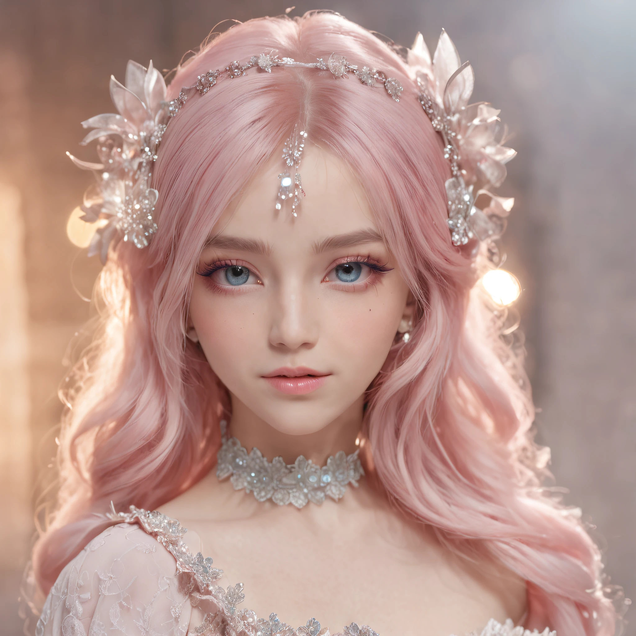 (Best Quality:1.3),4K,8K,8K Portrait,16 K,(masutepiece:1.2),1girl in,Solo,(maximalism:1.5),opal,ultra-detailliert,absurderes,(very detailed beautiful face and eyes:1.3), (Highly detailed beautiful hair:1.3),delicate composition, (Full body:1.5),(full-length figure:1.5), Super cute girl,(Medium Hair:1.4),Pink eyes,light blue eyes,(Pink hair:1.2),(Light blue hair:1.4),(Playboy Bunny:1.6),(Jewelry Hair Ornaments:1.3), (jewelry eyes:1.3),(Eyelashes:1.2),(symbol in eyes:1.3),(hight resolution, Twinkle,Glitter,Lens Flare,light Particle,Shining:1.3),(Cute:1.5)