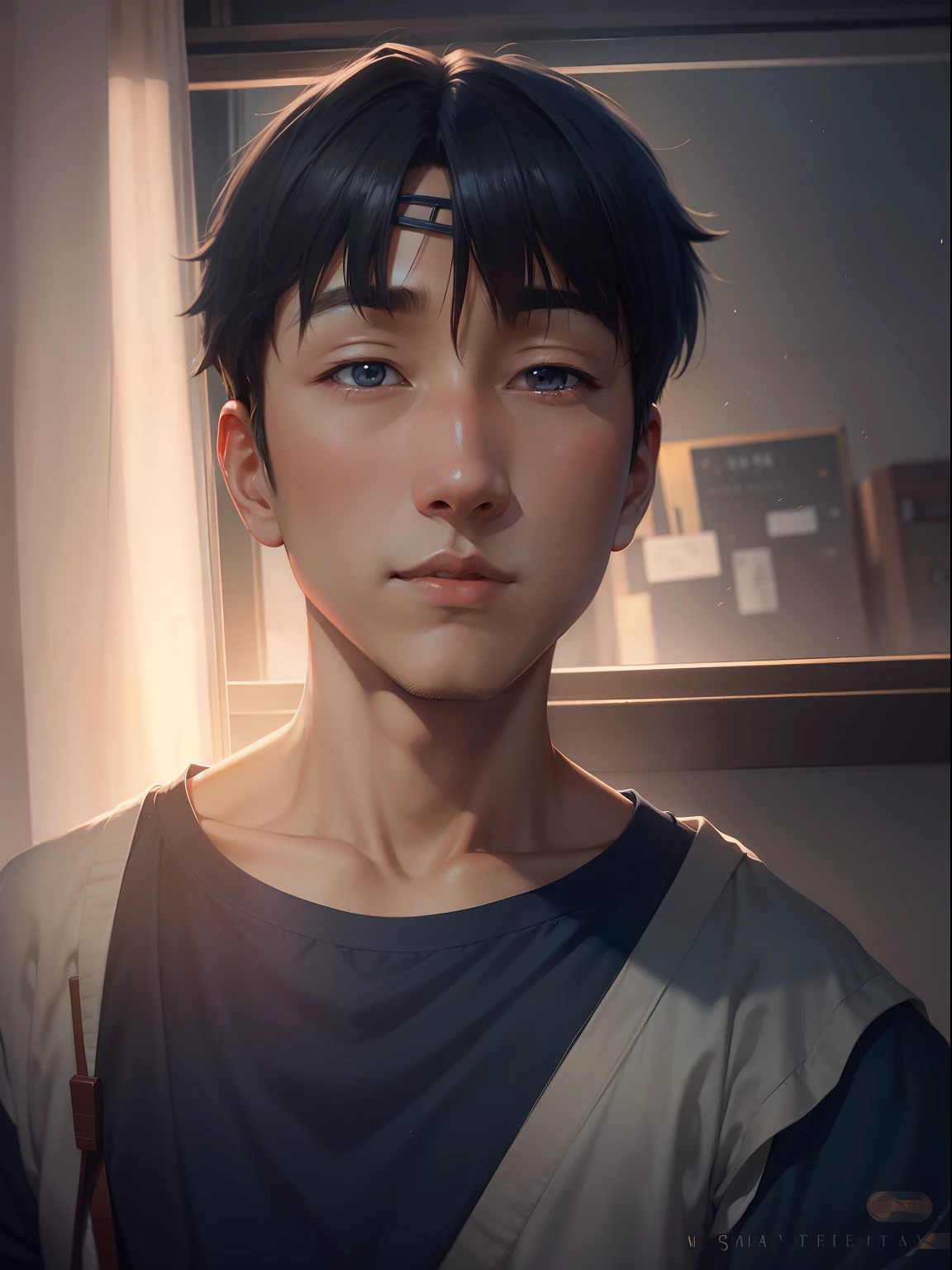"hiyao miyazaki,eventide,8k wallpaper,HD anime male protagonist,Gentle school style"