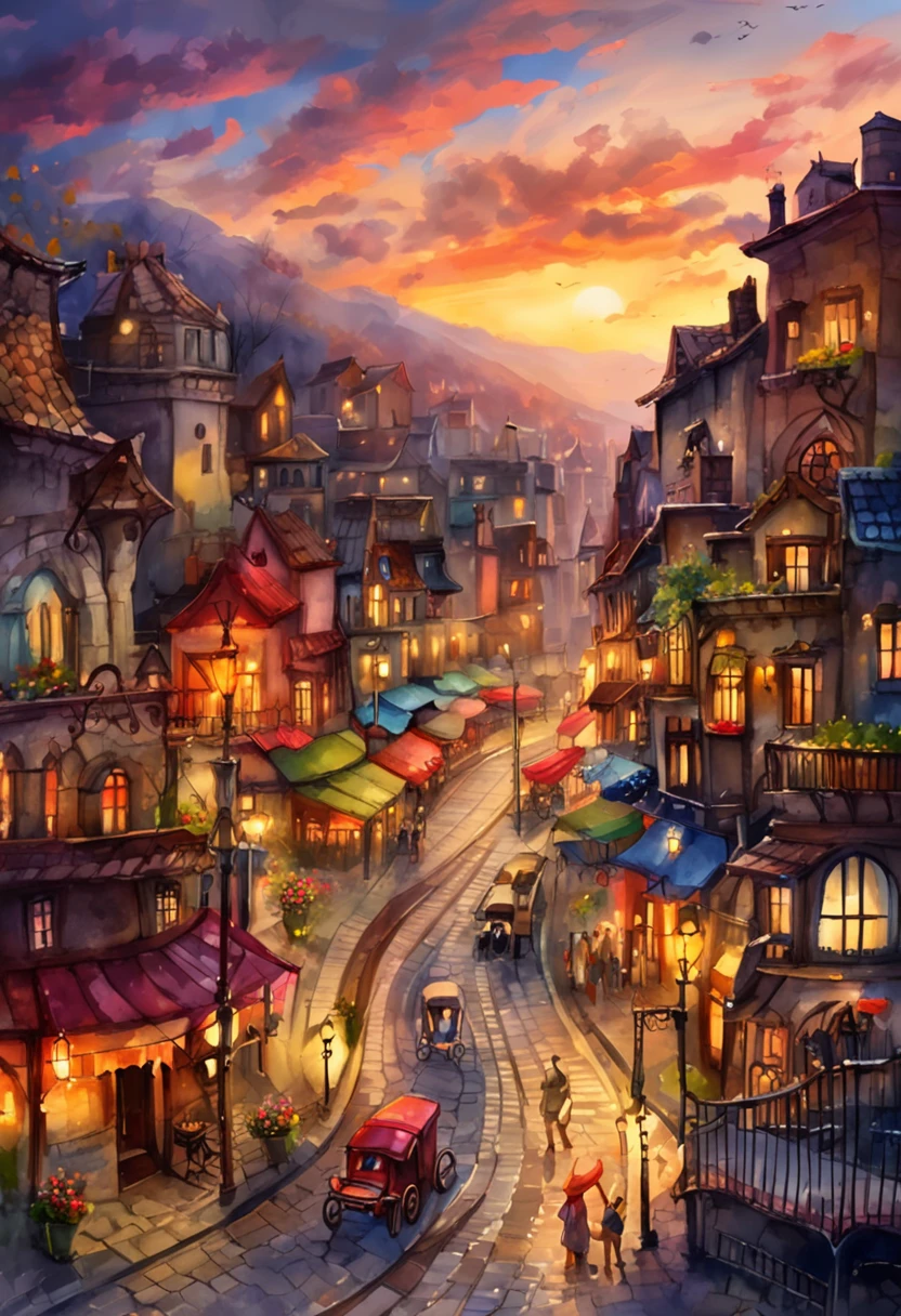 (Tilt-Shift:1.4),midnight crossroads,(extremely colorful, Best quality, high detailed, Masterpiece, Cinematic Lighting, 4K, Chiaroscuro)