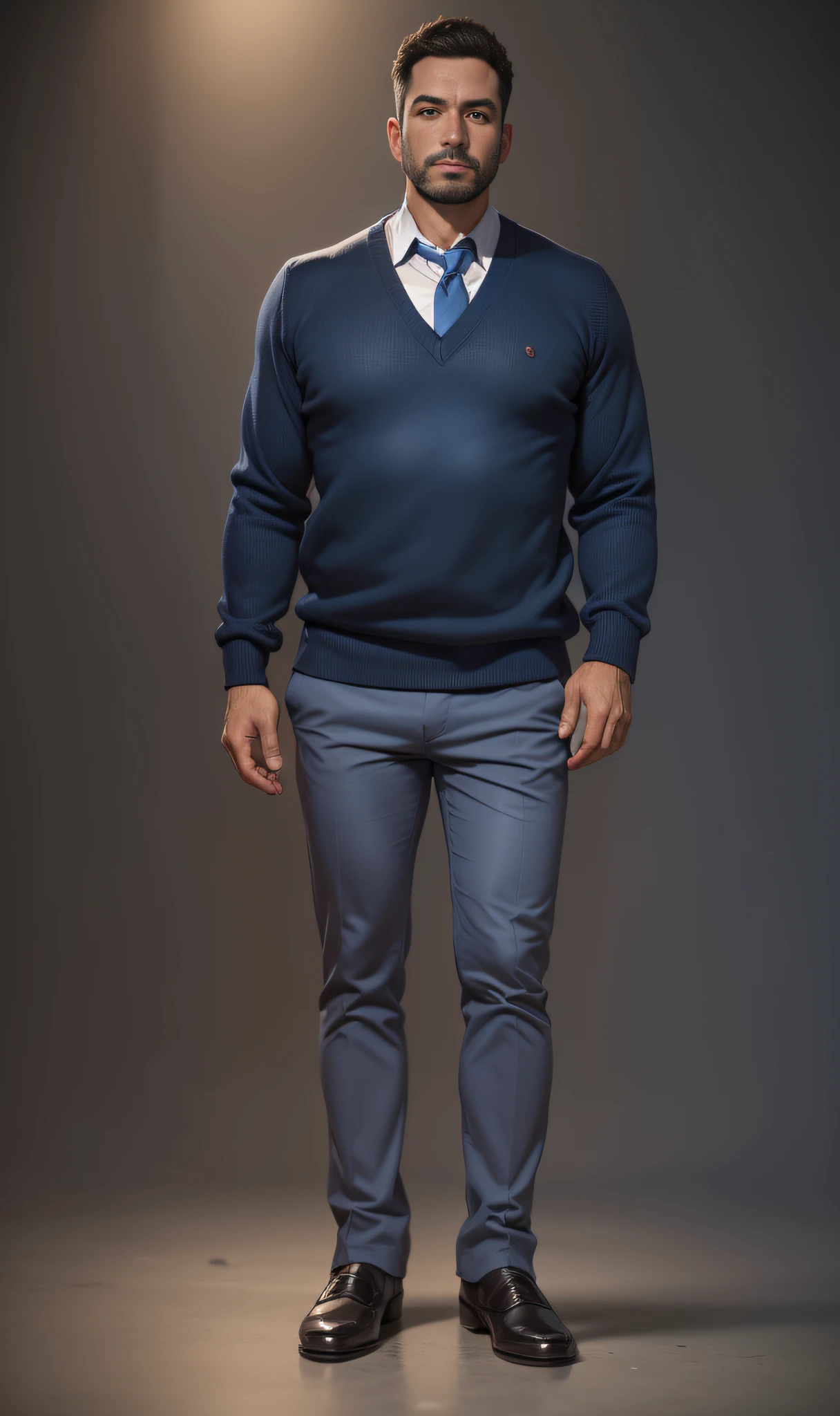 Arafed man in a blue sweater and gray pants standing, foto de retrato de corpo inteiro, fotografia de corpo inteiro, foto de corpo inteiro, Foto de corpo inteiro de Steve, imagem de corpo inteiro, full body photogenic shot, full body photgraph, Full body and head shot, imagem de corpo inteiro, Greg Rutkowski de corpo inteiro, retrato de corpo inteiro, foto de corpo inteiro