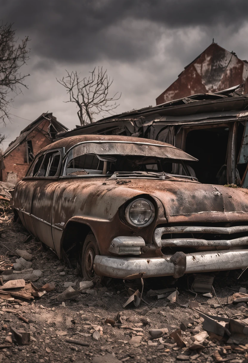 Cinema lenses,cinmatic lighting,Photo,End of the world, epic realistic, (hdr:1.2), (pastel colour:1.4),The city of the apocalypse,(Broken and rusty car:0.6), (car wrecks:0.3) Apocalypse, freezing, Abandoned railways, Abandoned mine,com cores neutras, Night, Screen space refraction, (Intricate details), (Intricate details, ultra - detailed:1.2), art stations, cinema shot, Vignette, the complex background, Buildings, Snowy,dystopian,Ruined city,Abandoned alien warship,Bombed car,Cars with weapons,Tattered weapons,Hollywood science fiction movie scene,cinema shot,com cores neutras,Complicated details,Volumetric lighting BREAK,tmasterpiece,best qualtiy,4K,ultra - detailed,(dynamic compositions:1.4),detail-rich,with light glowing,Atmospheric lighting,Extremely detailed beauty, ridiculous, unbelievable Ridiculous, hugefilesize, ultra - detailed, A high resolution, The is very detailed, top-quality, tmasterpiece, illustratio, The is very detailed, NFFSW, unified, 8K picture wallpaper, magnifica, finedetail, tmasterpiece, top-quality, A highly detailed,hentail realism,photoreali,realisticlying,photograph realistic,Back shadow