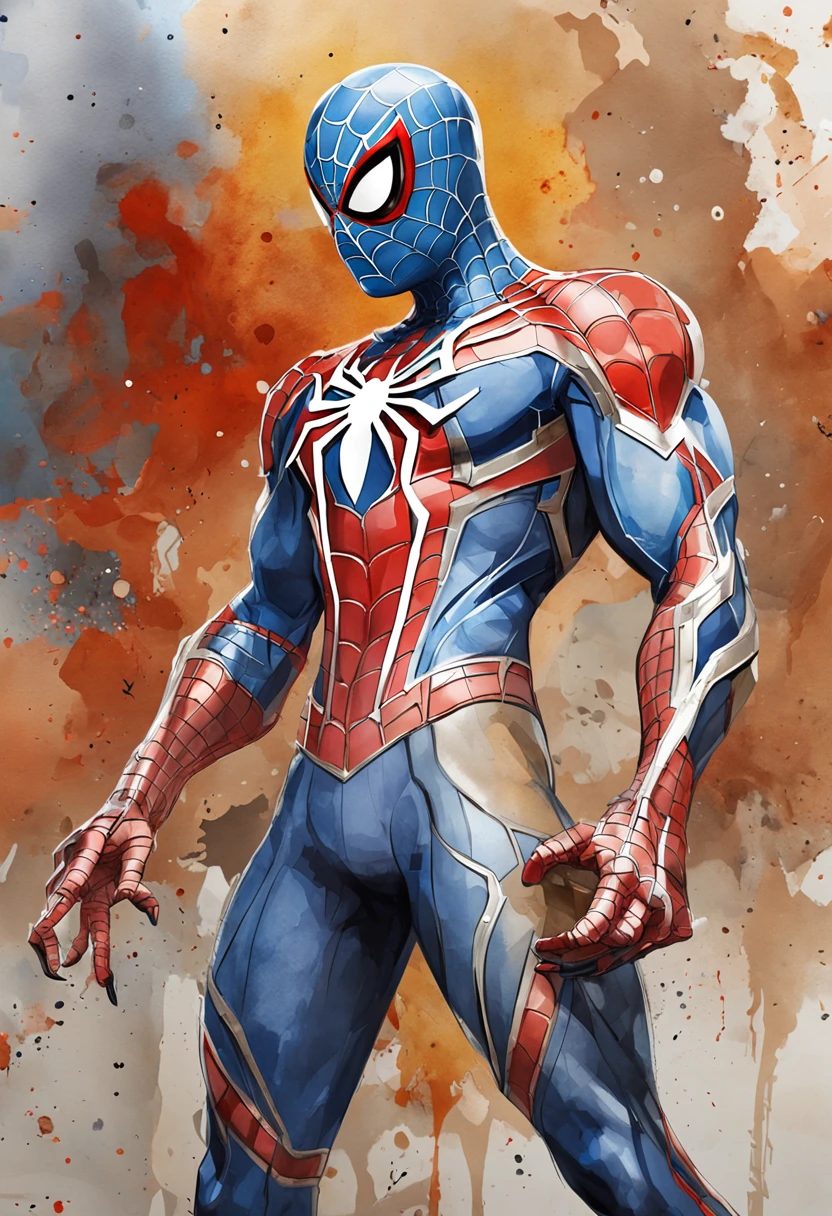 Spider-Man from Marvel photography, biomechanical, complex robot, full growth, hyper-realistic, insane small details, extremely clean lines, cyberpunk aesthetic, a masterpiece presented at Zbrush Central