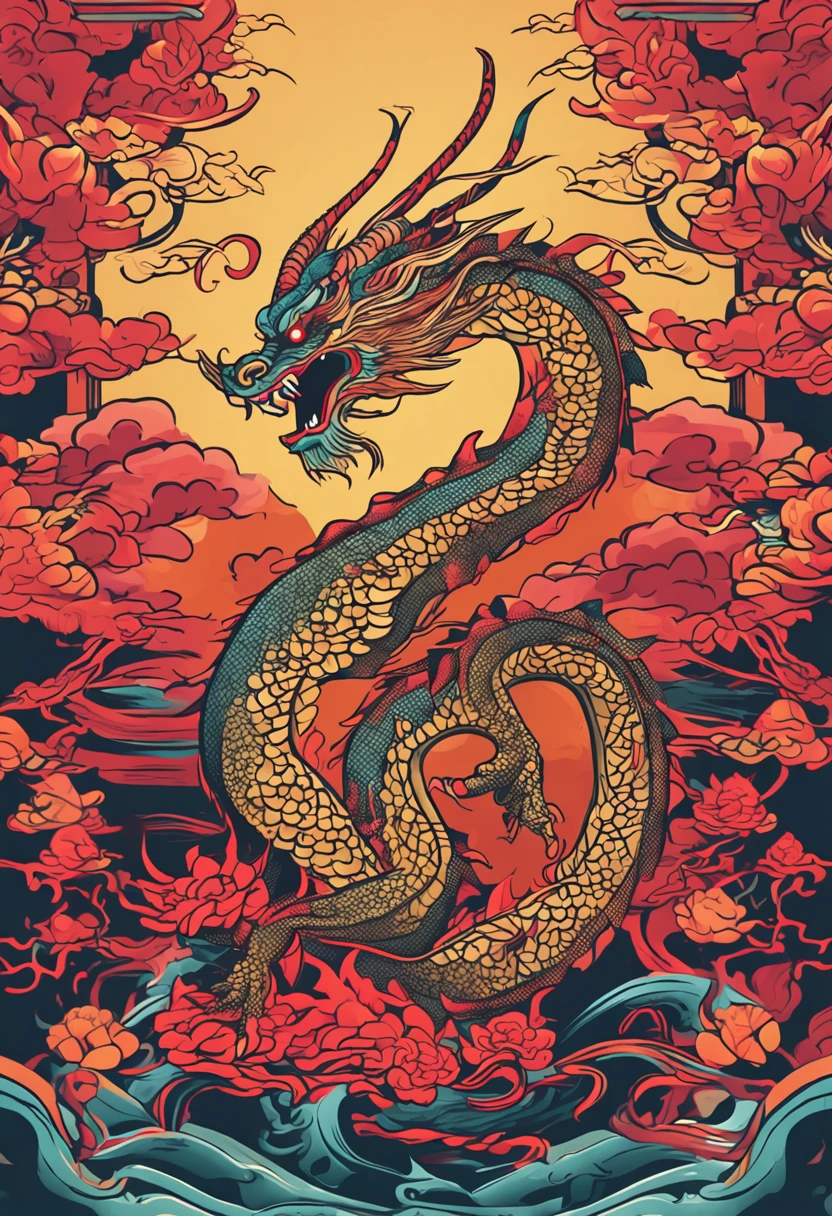 Traditional Chinese feature - dragon culture,The majestic and mighty image of the dragon is brought to the extreme。