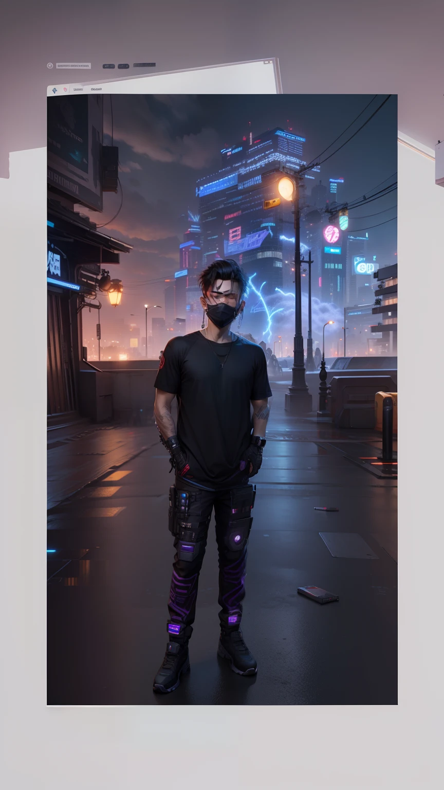 Chang background cyberpunk handsome boy realistic face 8k ultra realistic