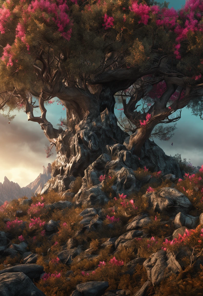 (dark magic:1.2), (grim:1.1) forest, bushes with thorns, (intricate details), (hyperdetailed), 8k hdr, high detailed, lot of details, high quality, (colored:1.3)