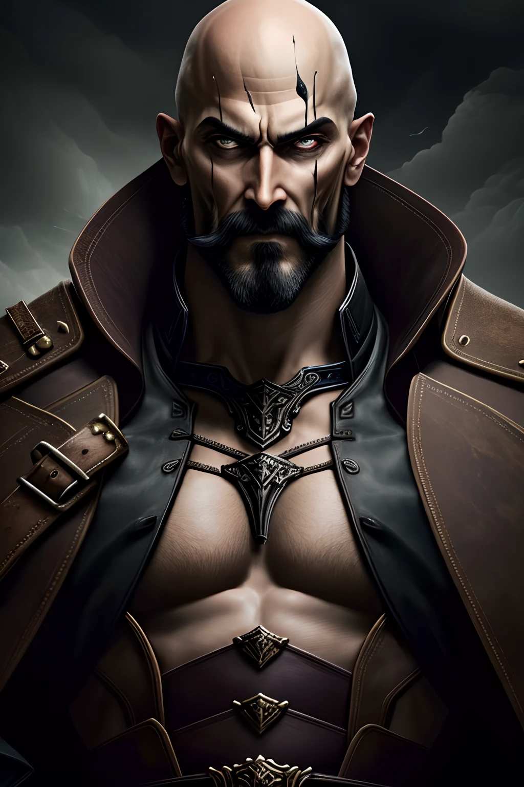 Castlevania Shadow Lord Bald Beard Handsome Warrior with Demons Movie Commercialization Super Detailed Hyper Realistic Masterpiece