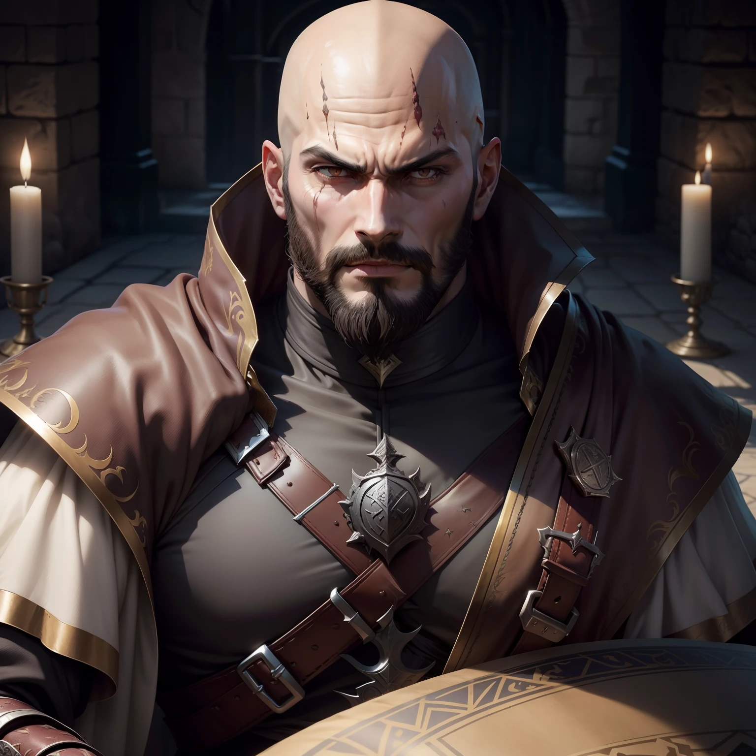 Photo de couverture Castlevania Lord of the shadows bald beard handsome muscular full moroccan Armor